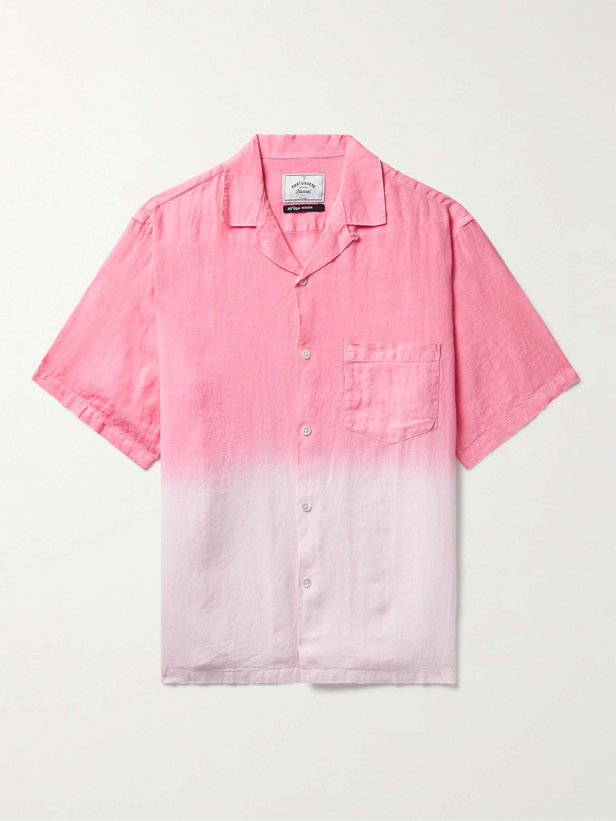 PORTUGUESE FLANNEL Convertible-Collar Dip-Dyed Linen Shirt