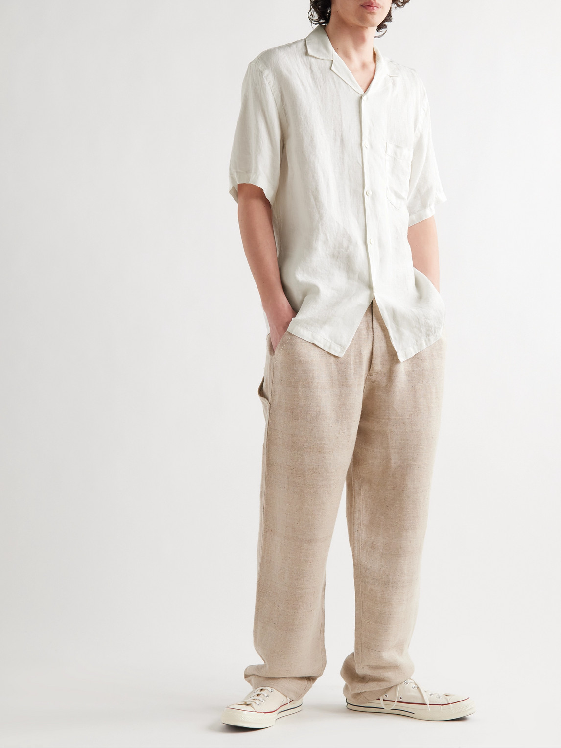Camp-Collar Linen Shirt