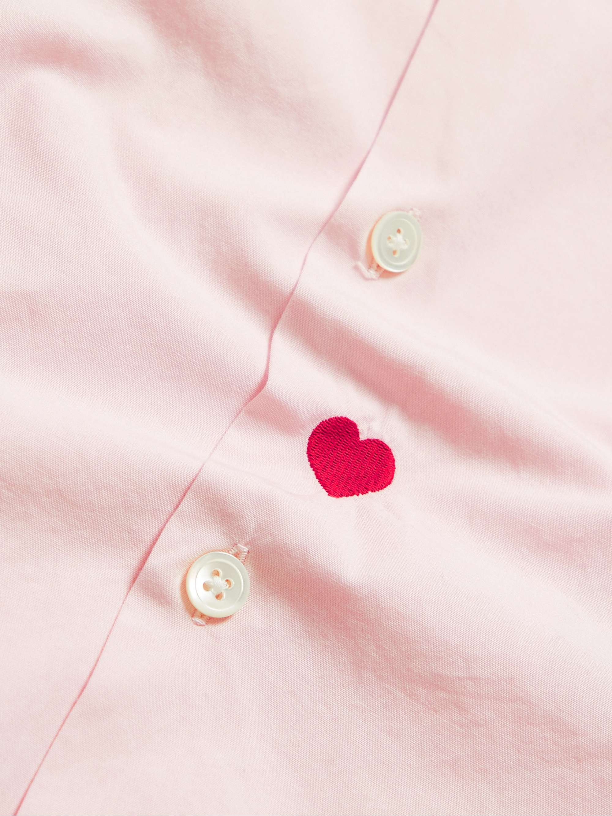 PORTUGUESE FLANNEL Convertible-Collar Embroidered Cotton-Poplin Shirt