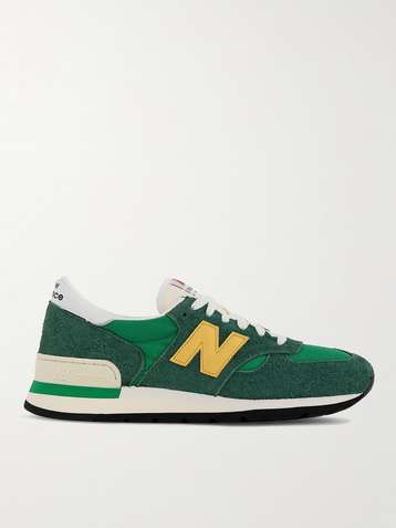 NEW BALANCE 990v1 Leather-Trimmed Mesh and Suede Sneakers