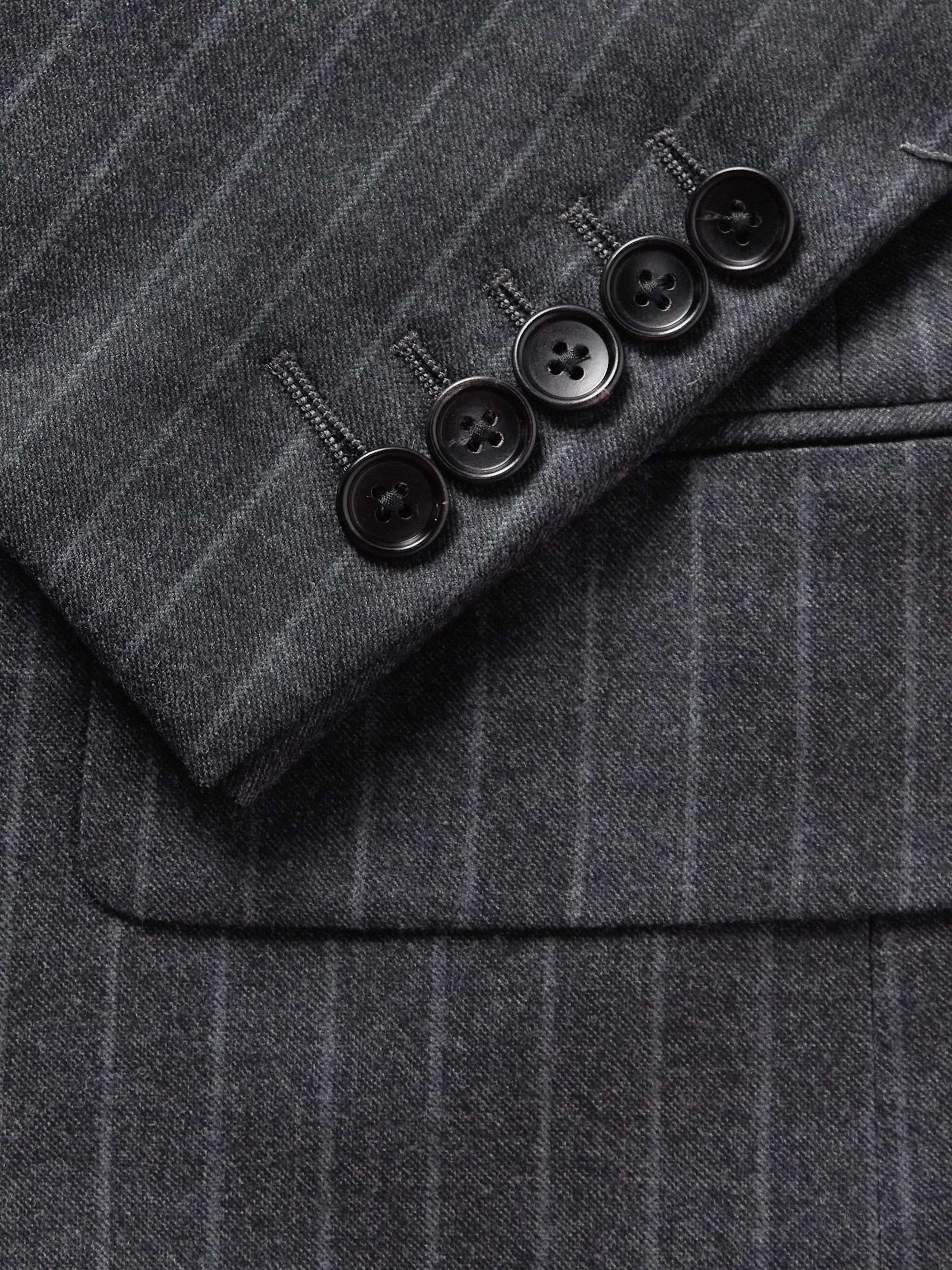 TOM FORD Double-Breasted Striped Wool and Silk-Blend Suit Jacket