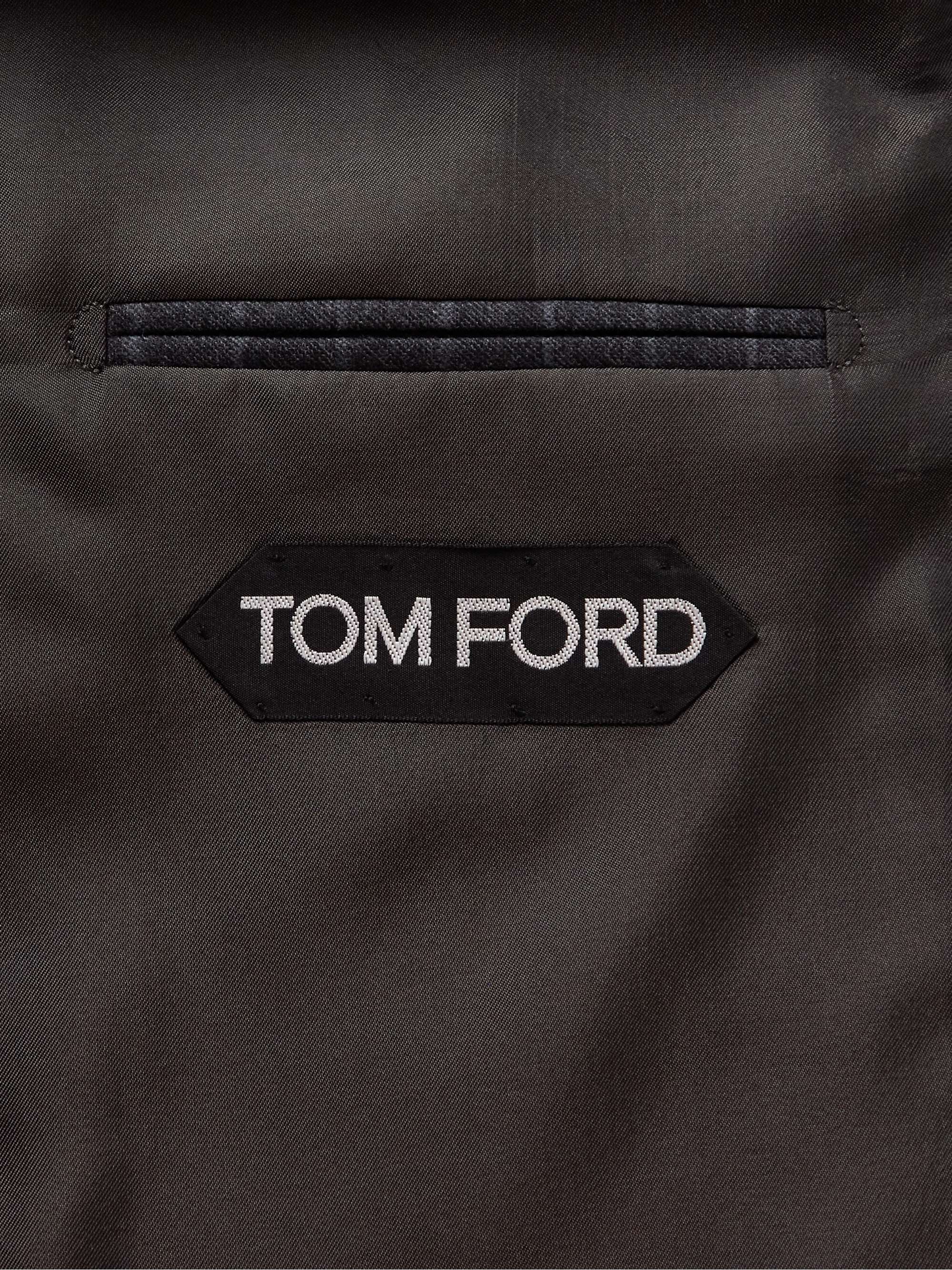 TOM FORD Double-Breasted Striped Wool and Silk-Blend Suit Jacket