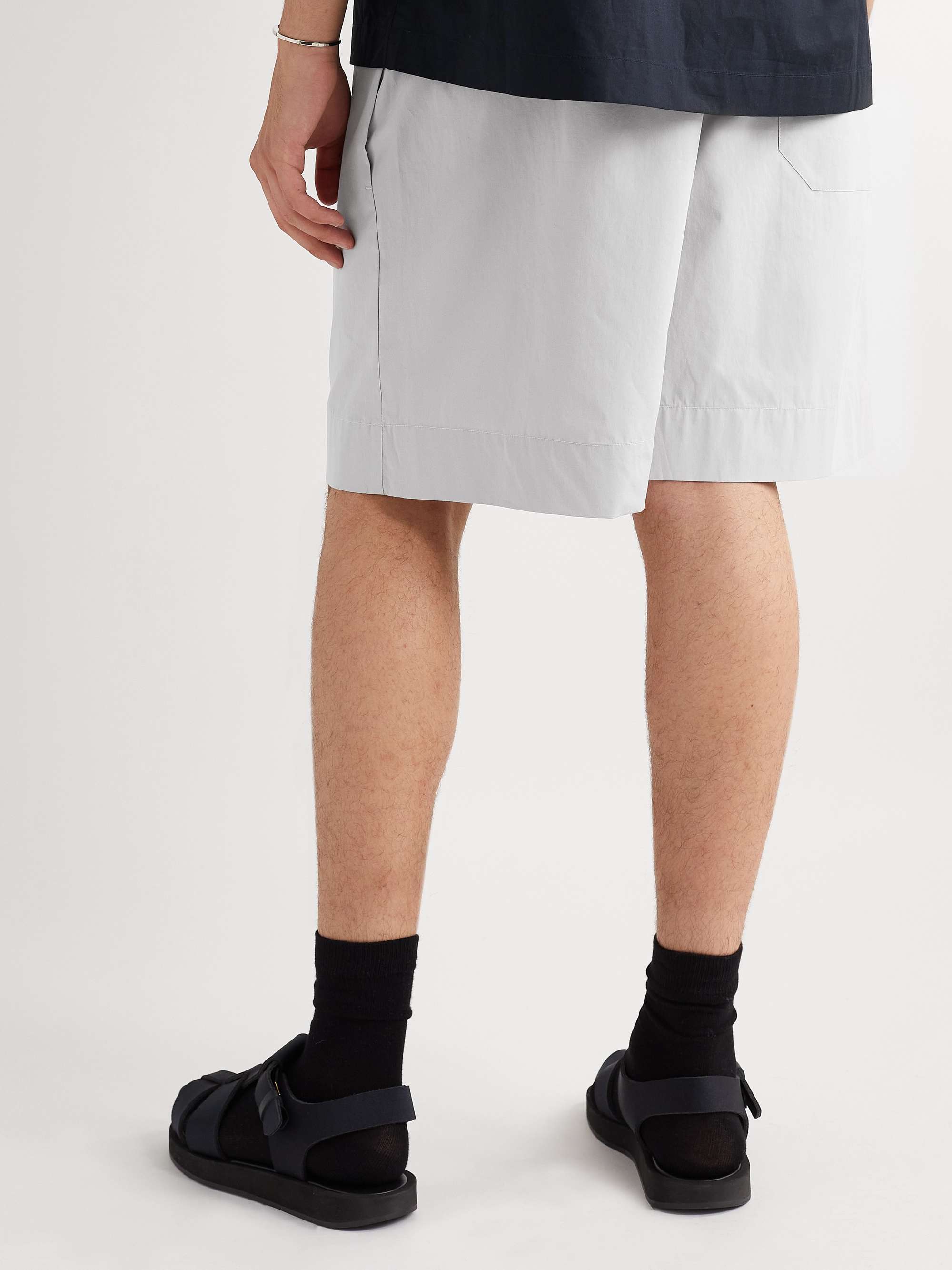 STUDIO NICHOLSON Kite Wide-Leg Cotton-Poplin Shorts