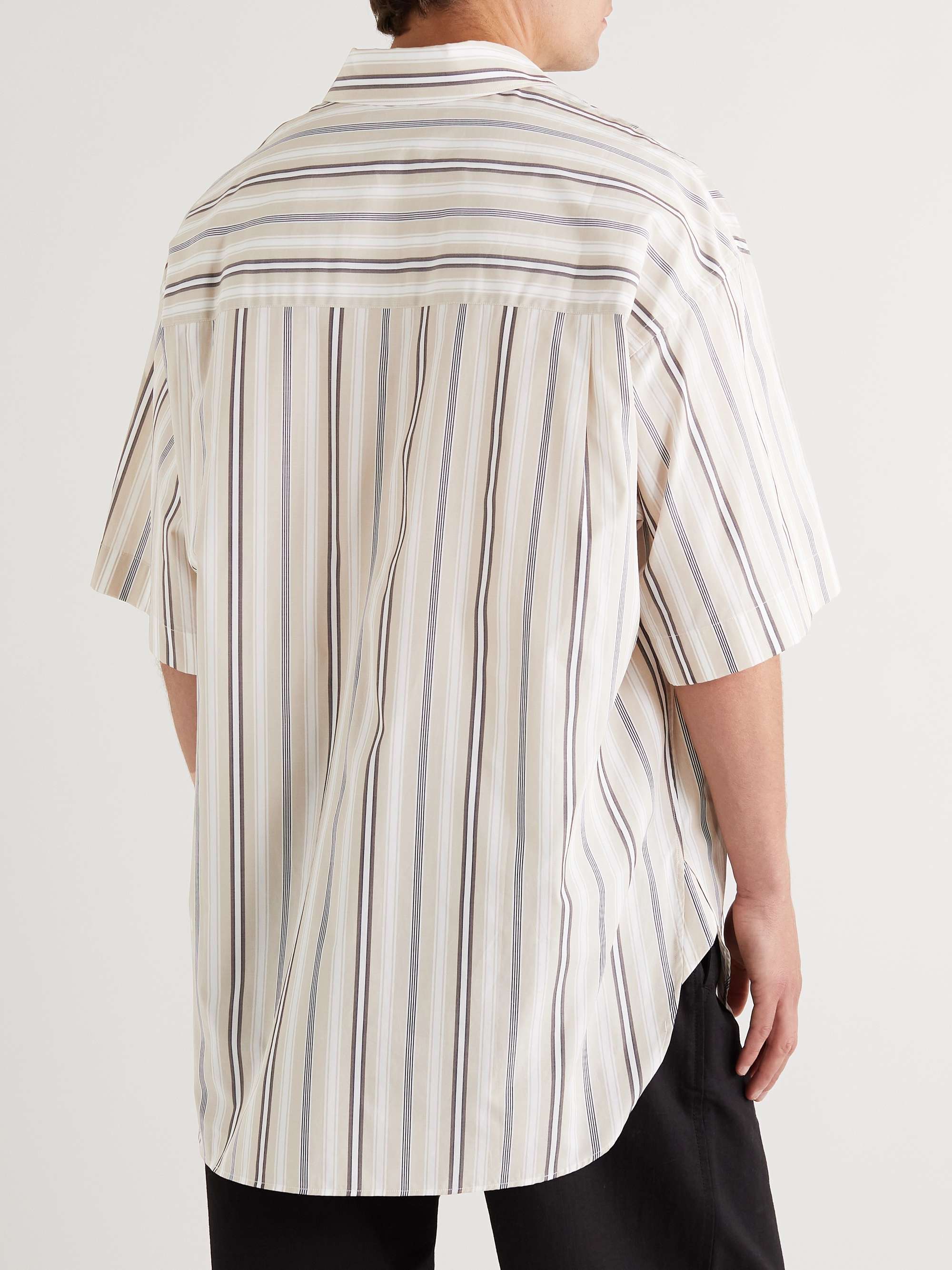 STUDIO NICHOLSON Sorono Striped Cotton-Poplin Shirt