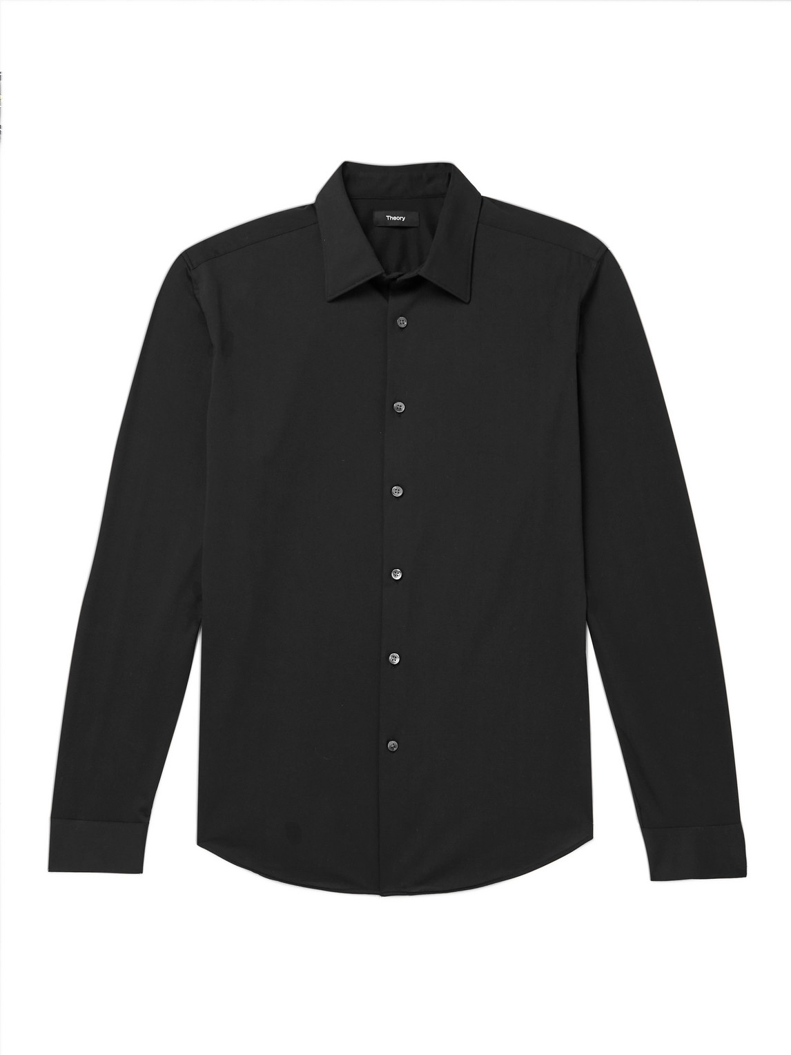 Theory Sylvain Structure Knit Regular Fit Shirt In Black
