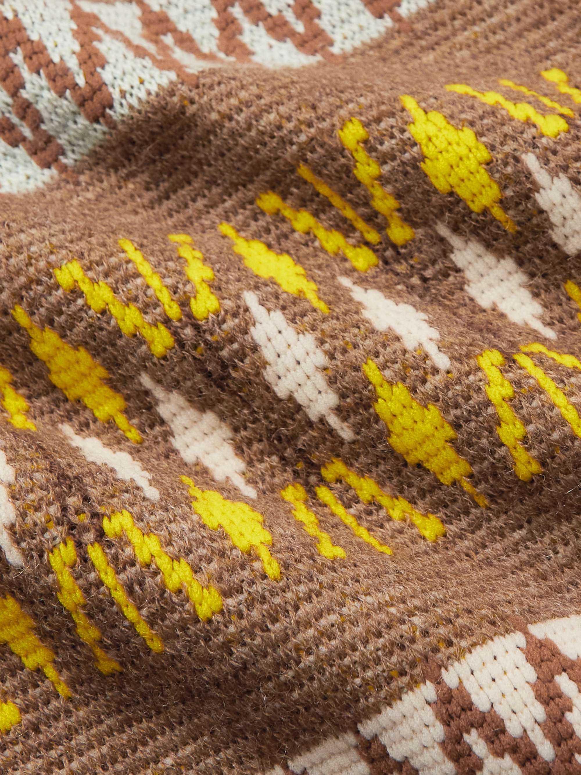 WALES BONNER Freedom Jacquard-Knit Virgin Wool-Blend Vest