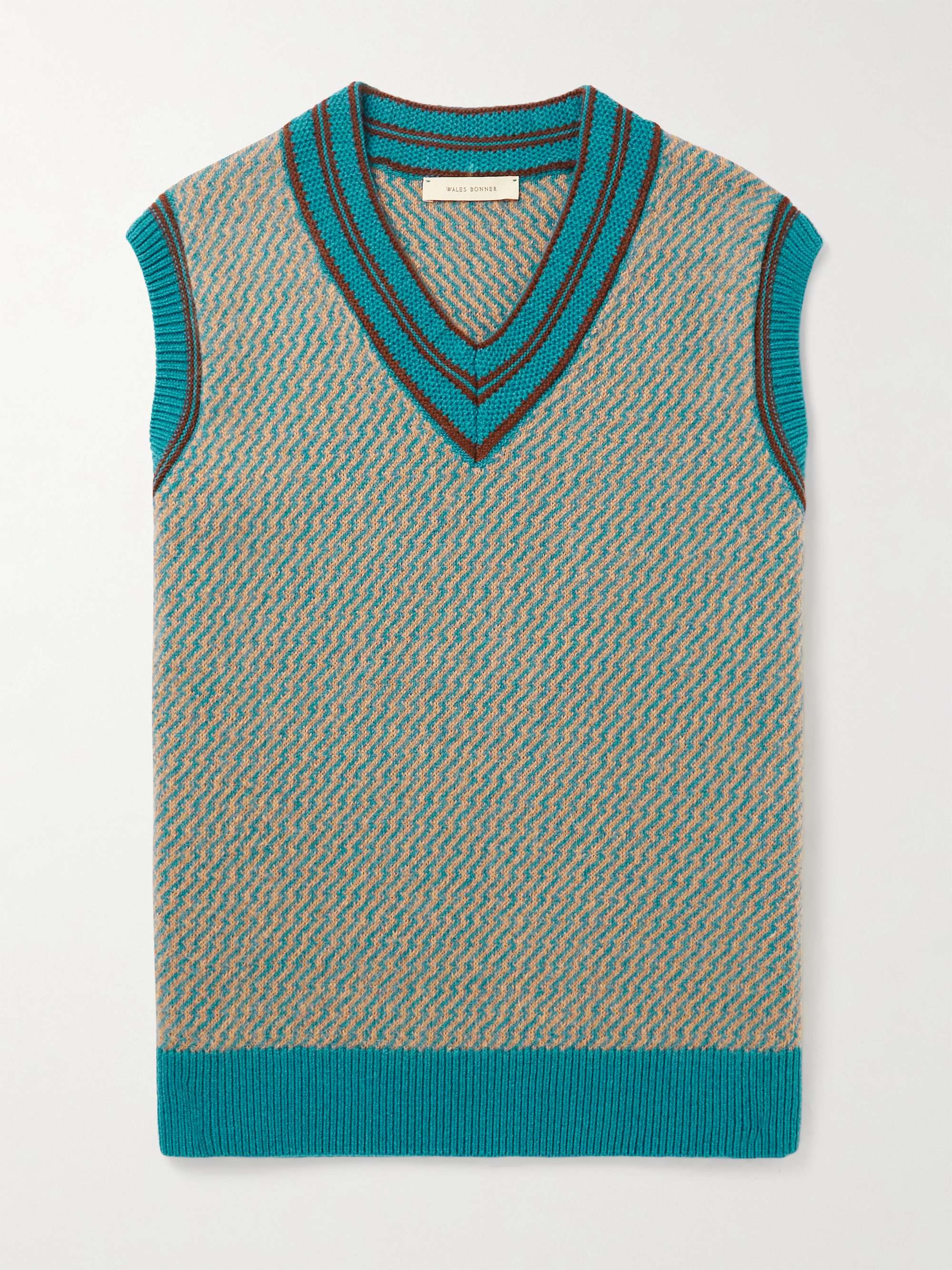 Chorus Cashmere-Blend Jacquard Sweater Vest