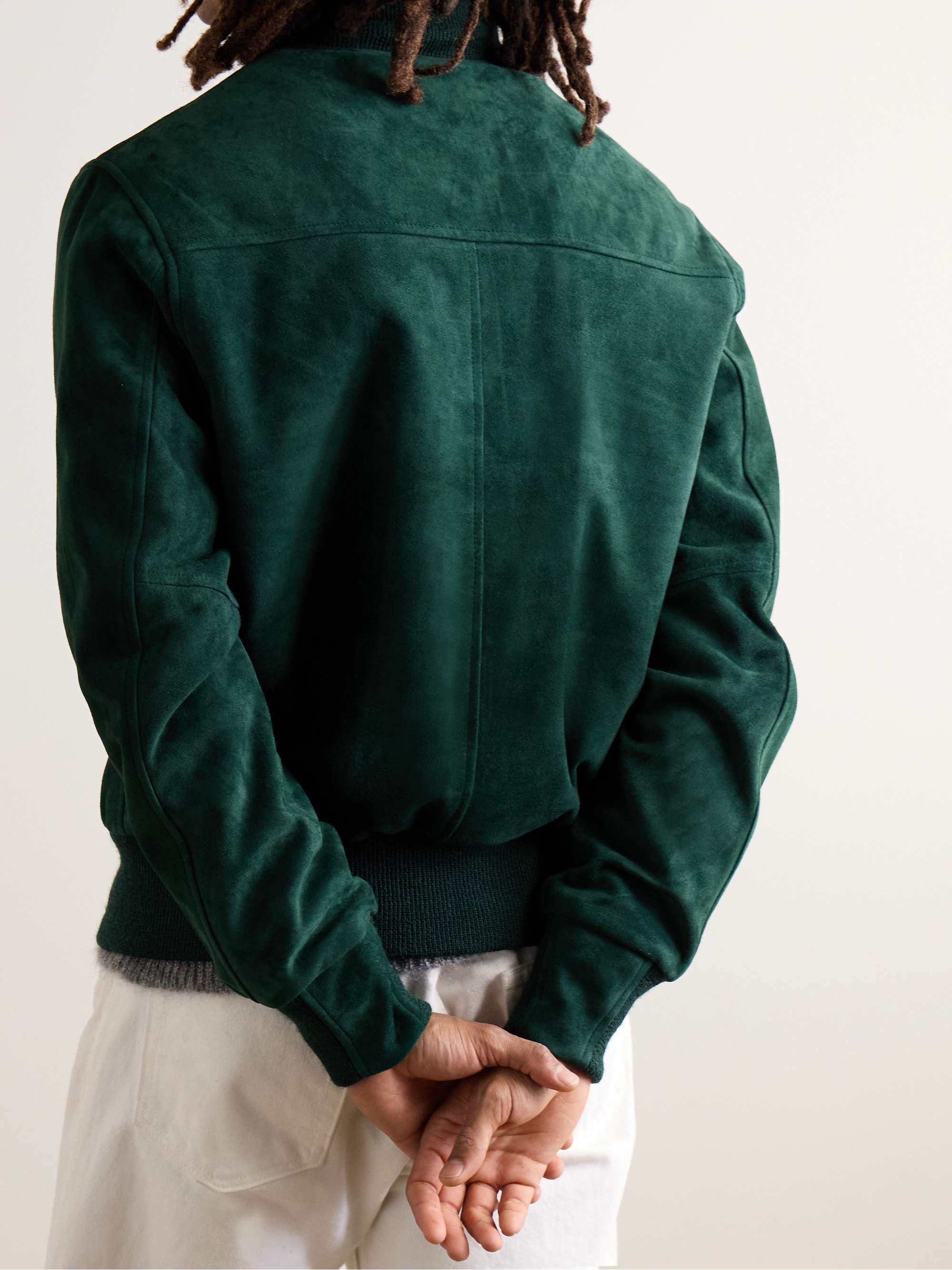 GOLDEN BEAR Suede Bomber Jacket