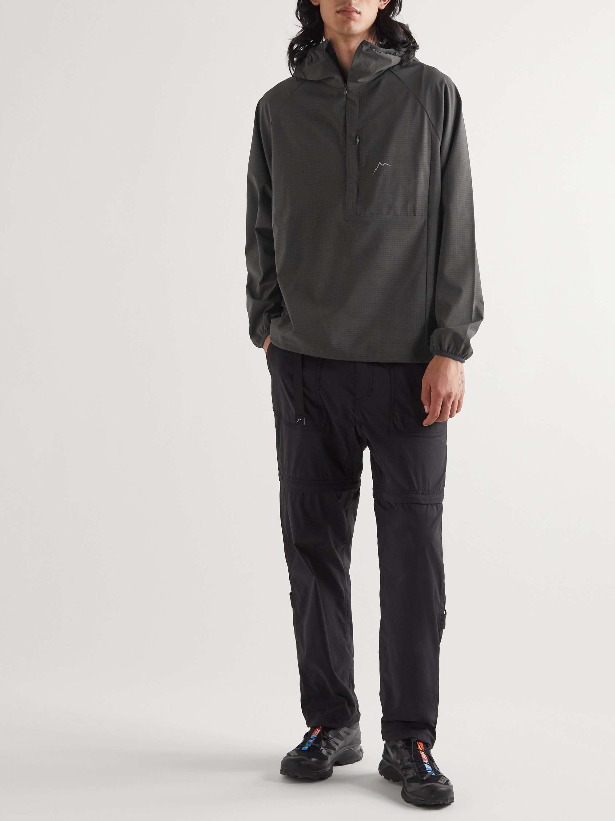 CAYL Flow Logo-Print Ripstop Half-Zip Hooded Jacket