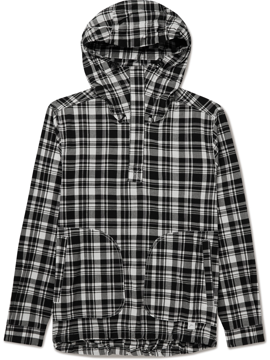 Checked Cotton-Canvas Hooded Jacket