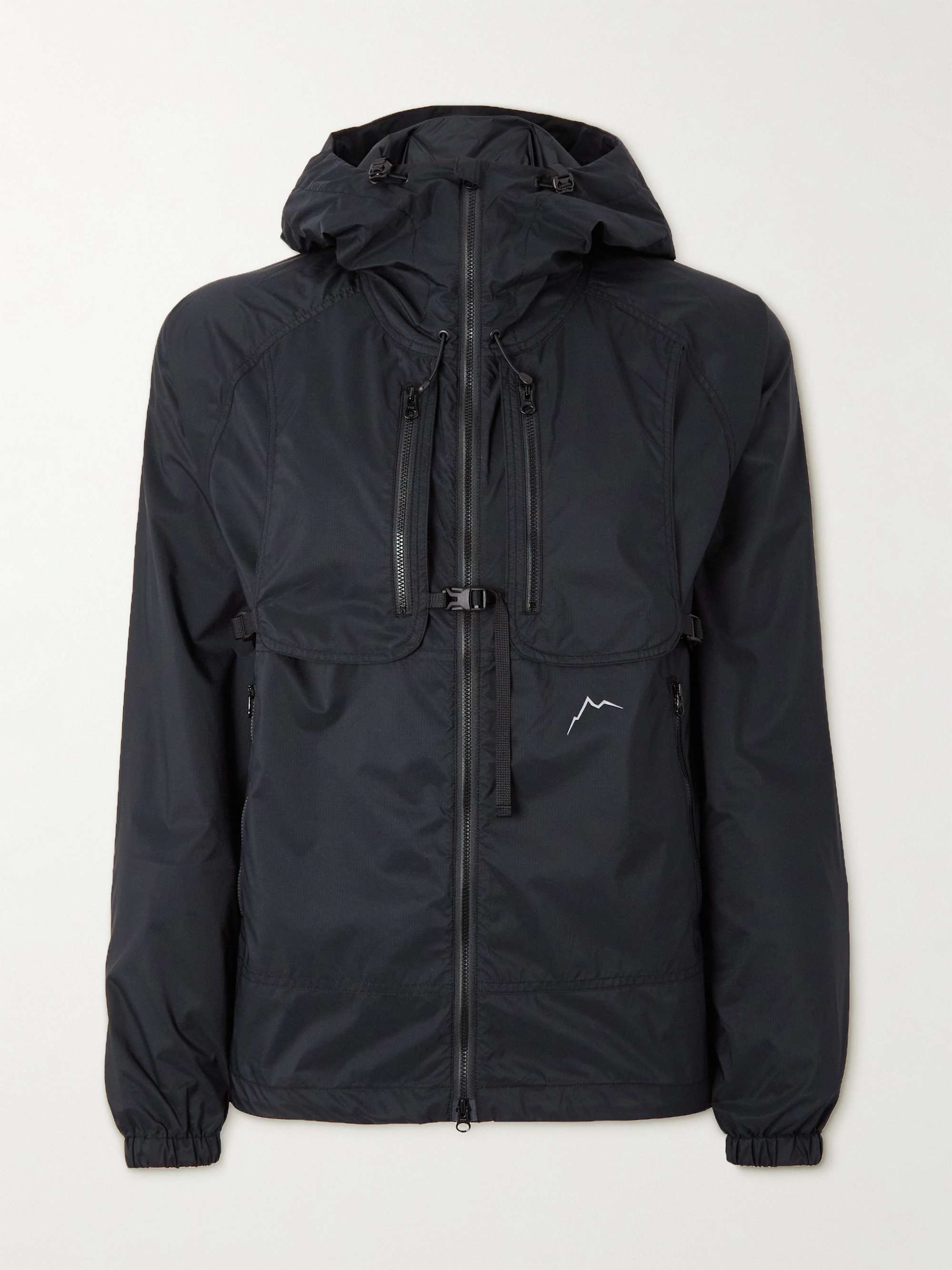 CAYL Logo-Print Buckled Nylon-Ripstop Hooded Jacket