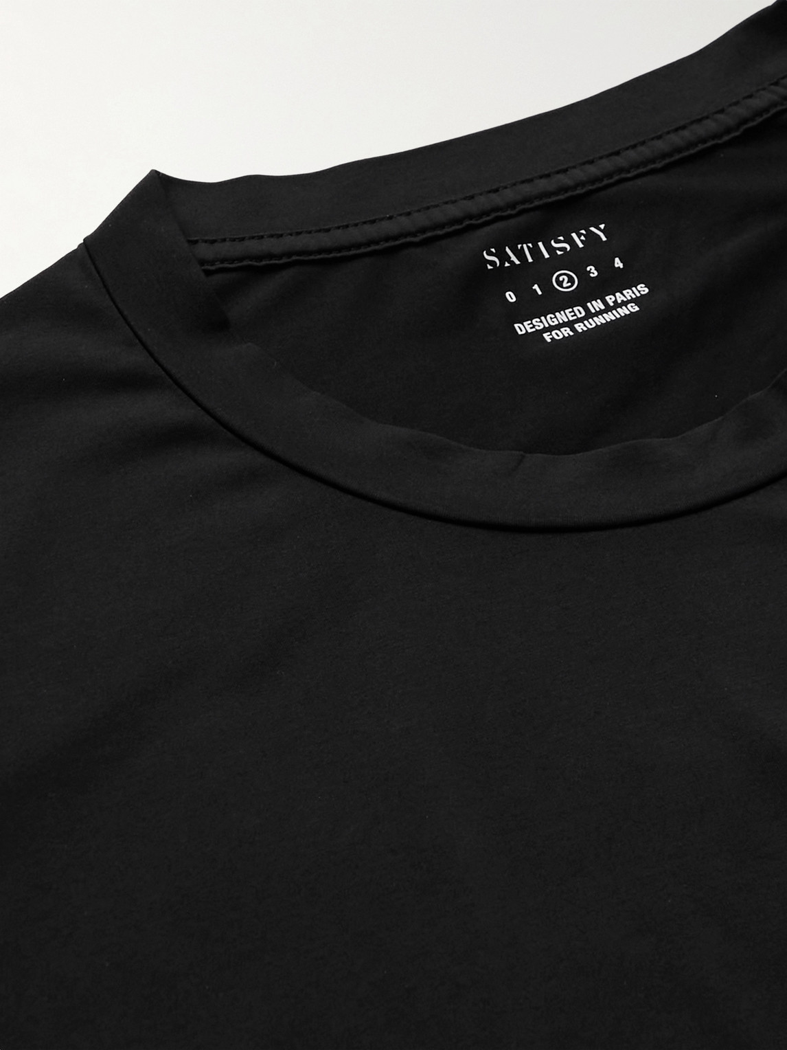 Shop Satisfy Printed Auralite™ Jersey T-shirt In Black