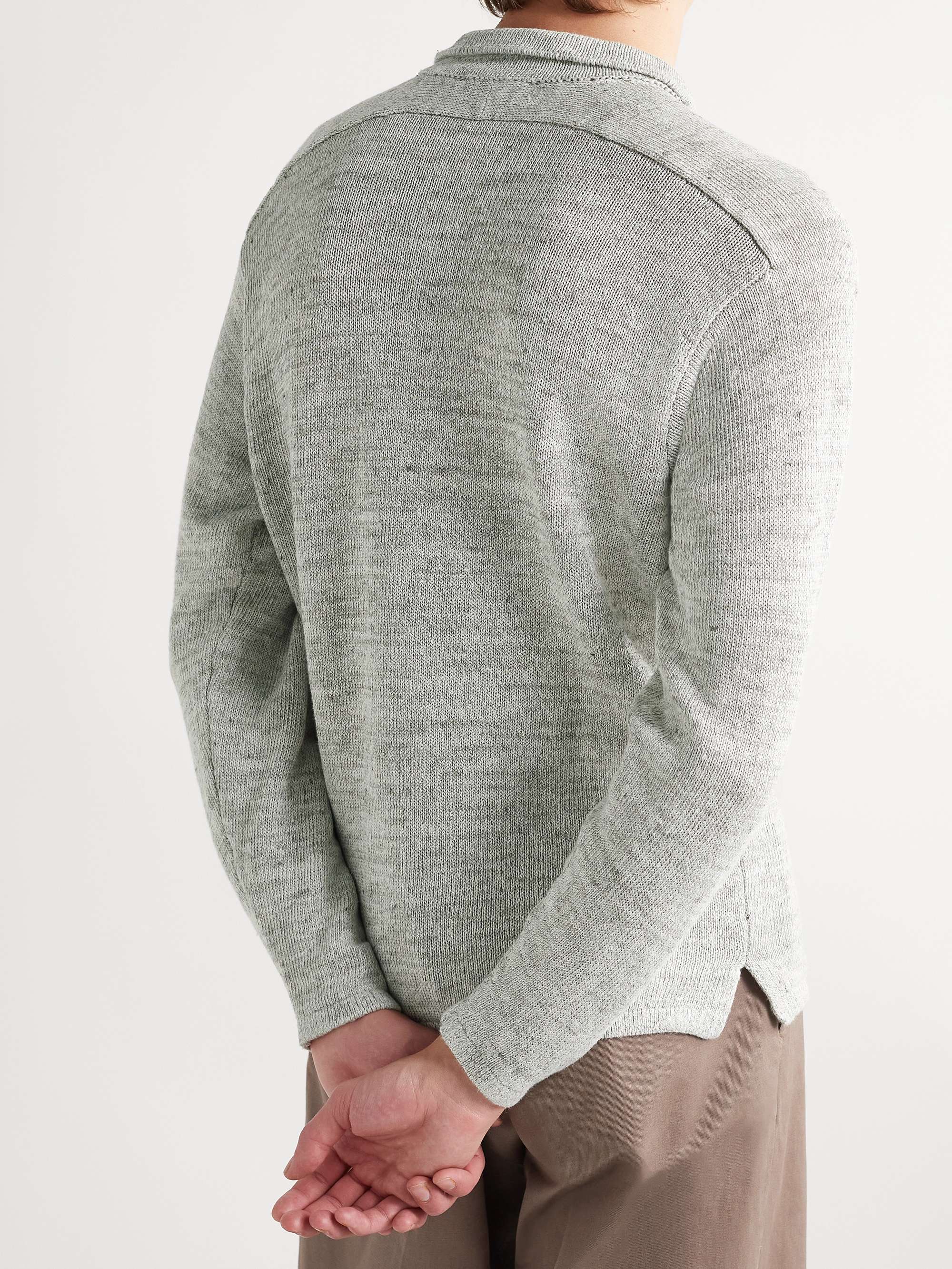 INIS MEÁIN Donegal Linen Polo Shirt