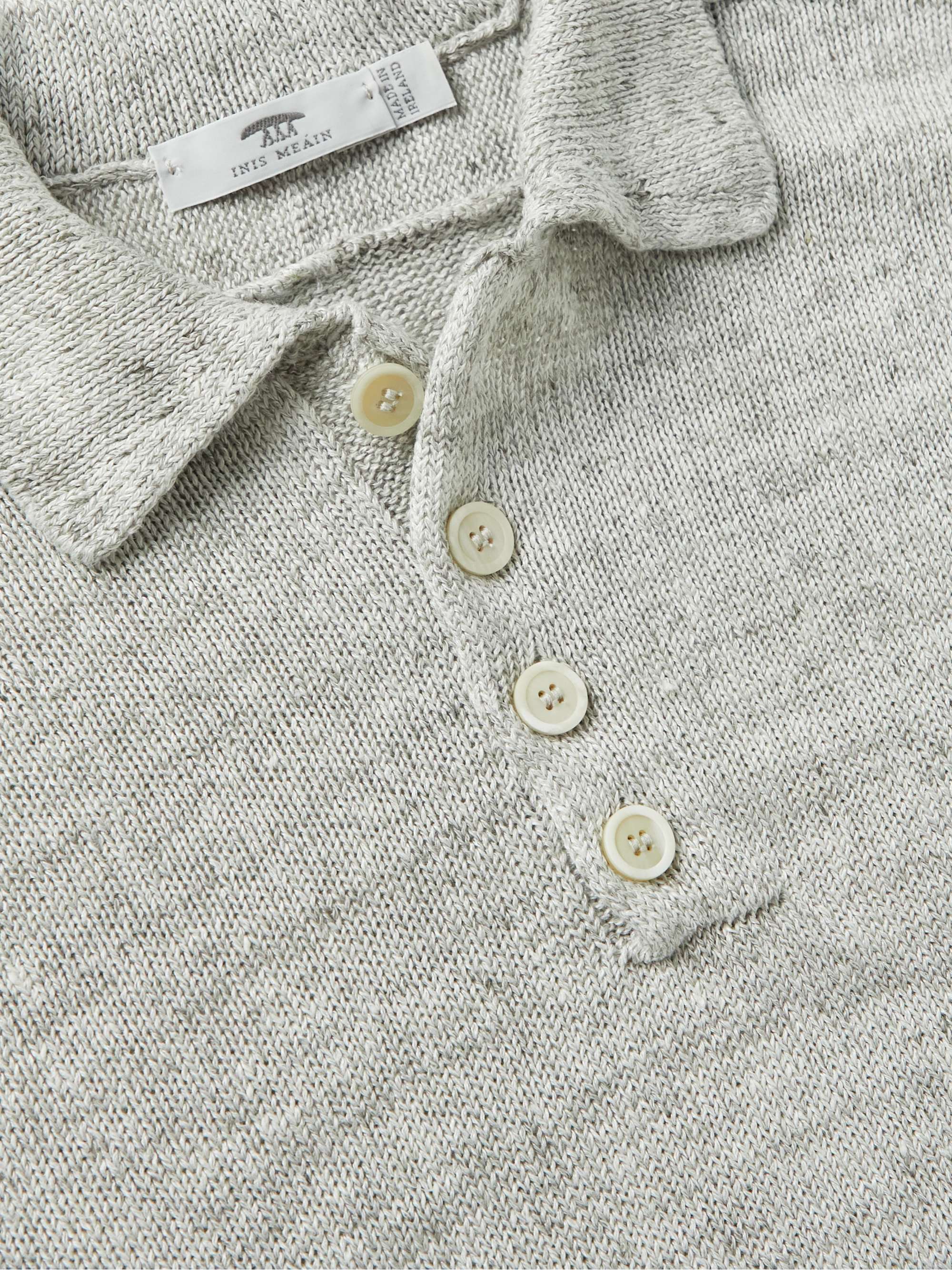 INIS MEÁIN Donegal Linen Polo Shirt