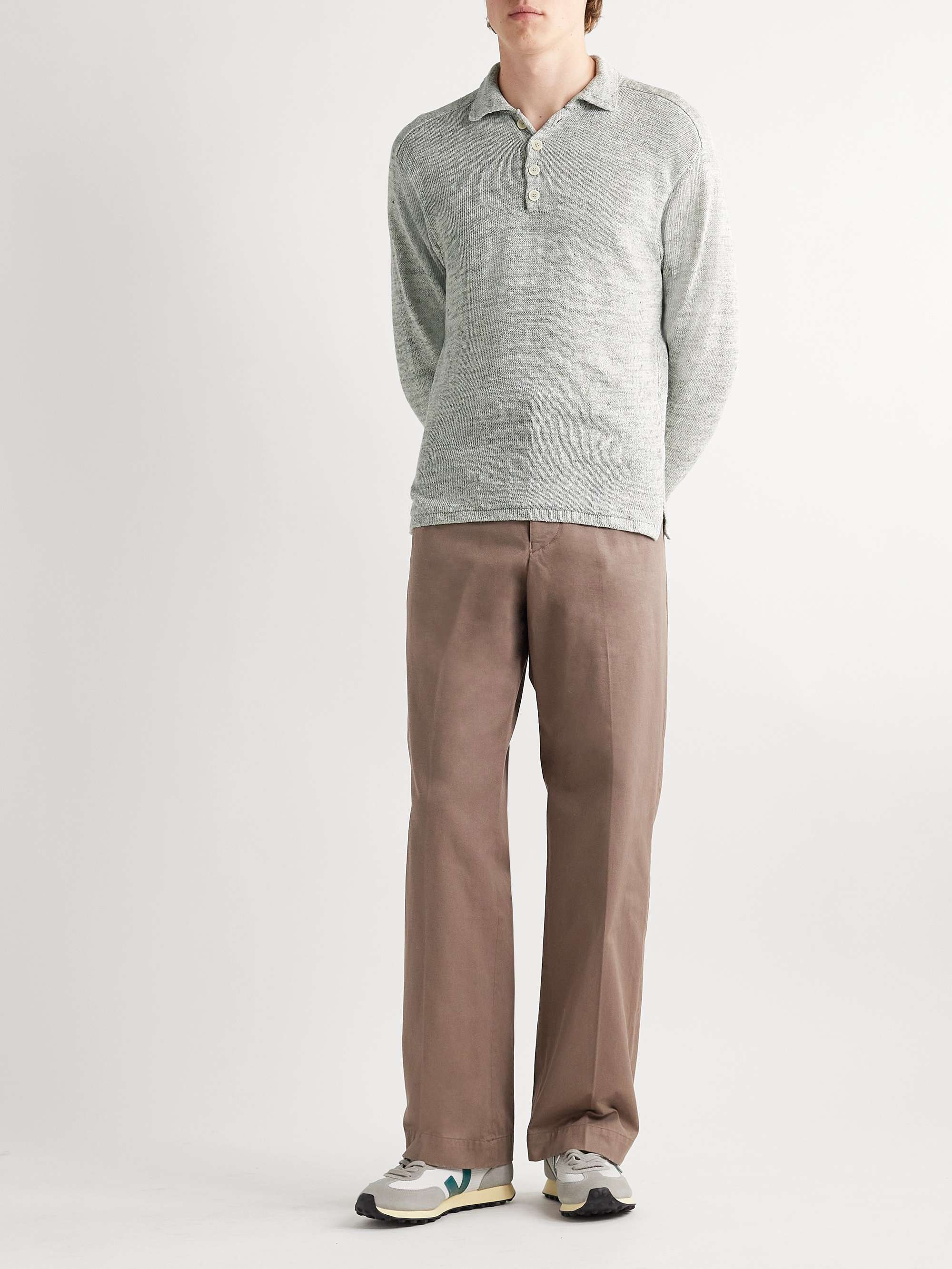 INIS MEÁIN Donegal Linen Polo Shirt
