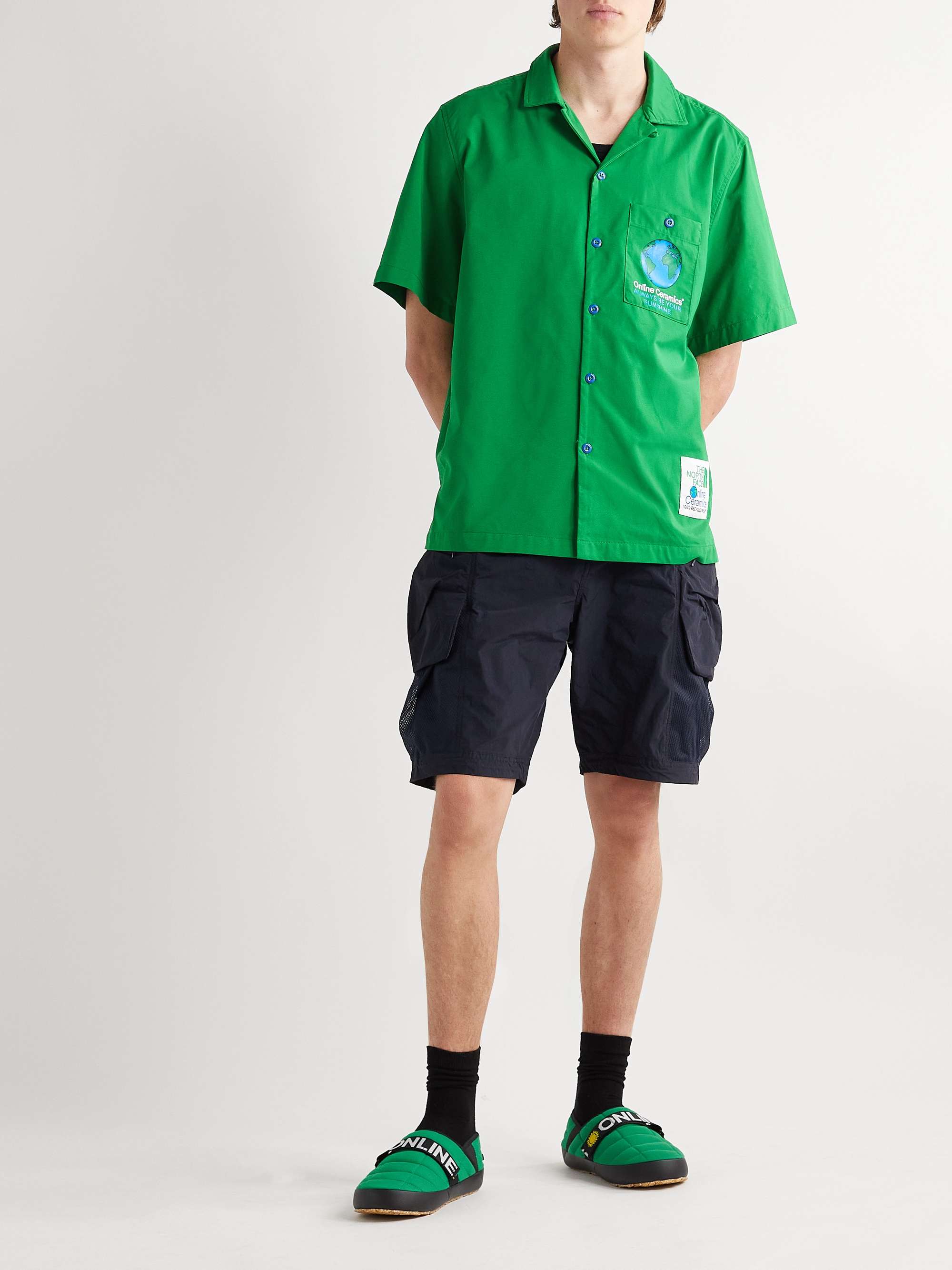 THE NORTH FACE + Online Ceramics Convertible-Collar Printed Nylon Shirt