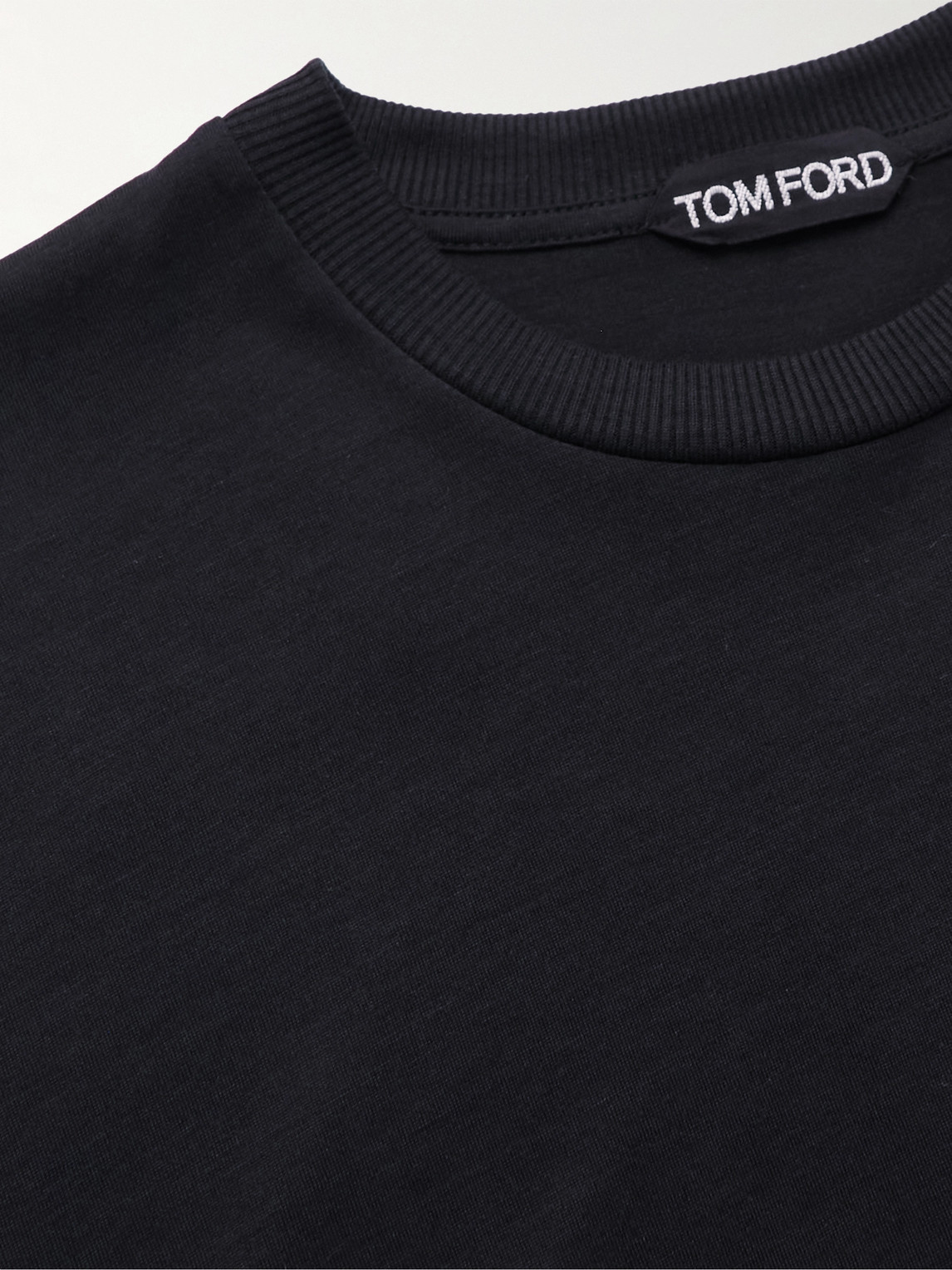 Shop Tom Ford Silk And Cotton-blend Jersey T-shirt In Black