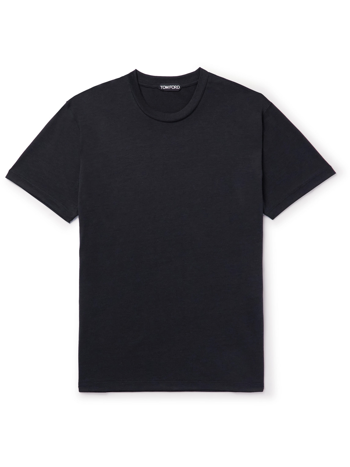 Tom Ford Silk And Cotton-blend Jersey T-shirt In Black