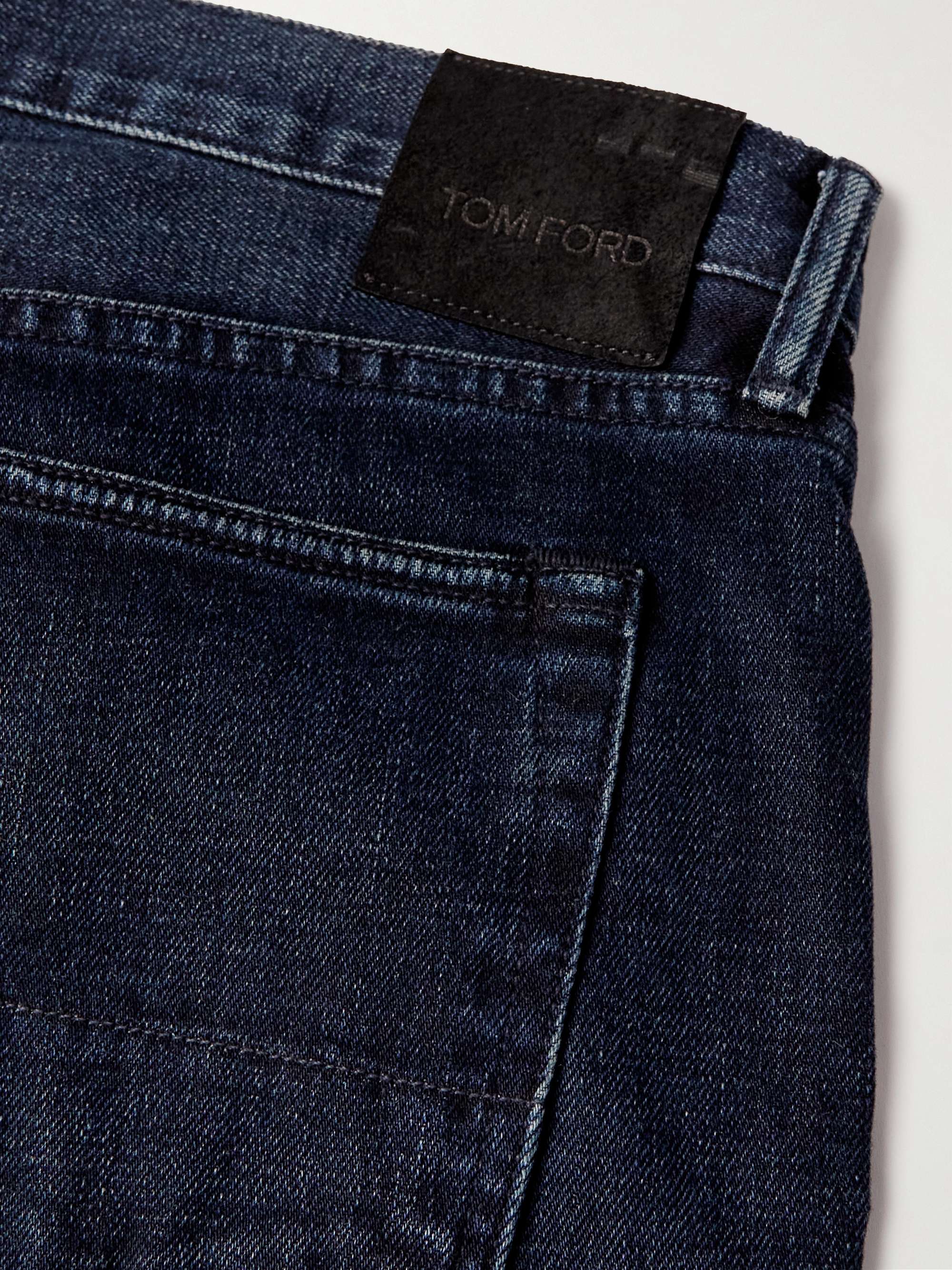 TOM FORD Jeans a gamba dritta in denim cimosato tinto in capo