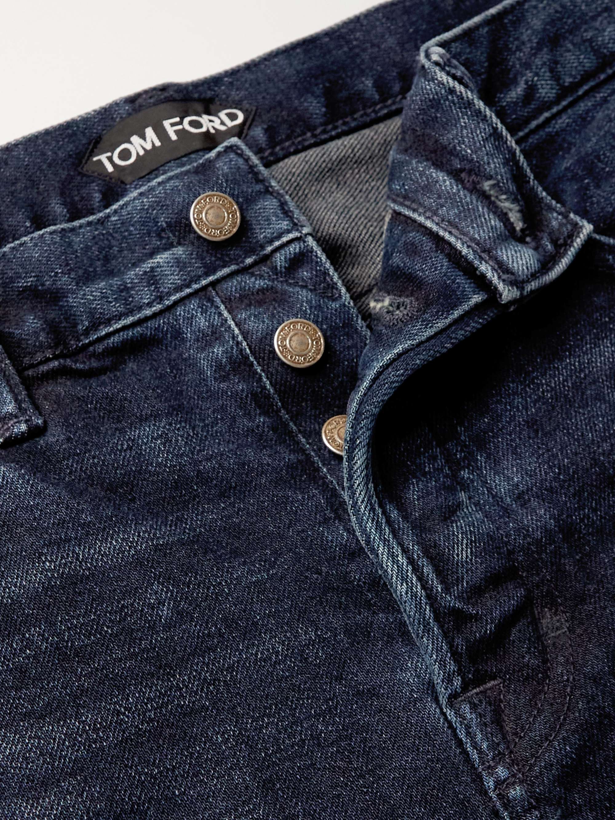 TOM FORD Jeans a gamba dritta in denim cimosato tinto in capo