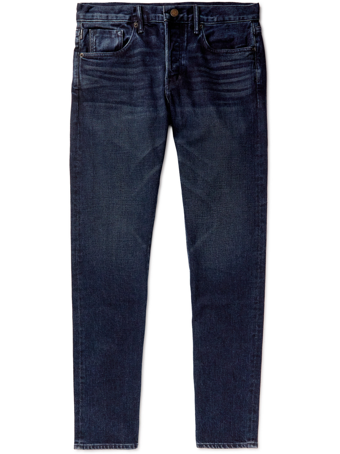 Tom Ford Straight-leg Garment-dyed Selvedge Jeans In Blue
