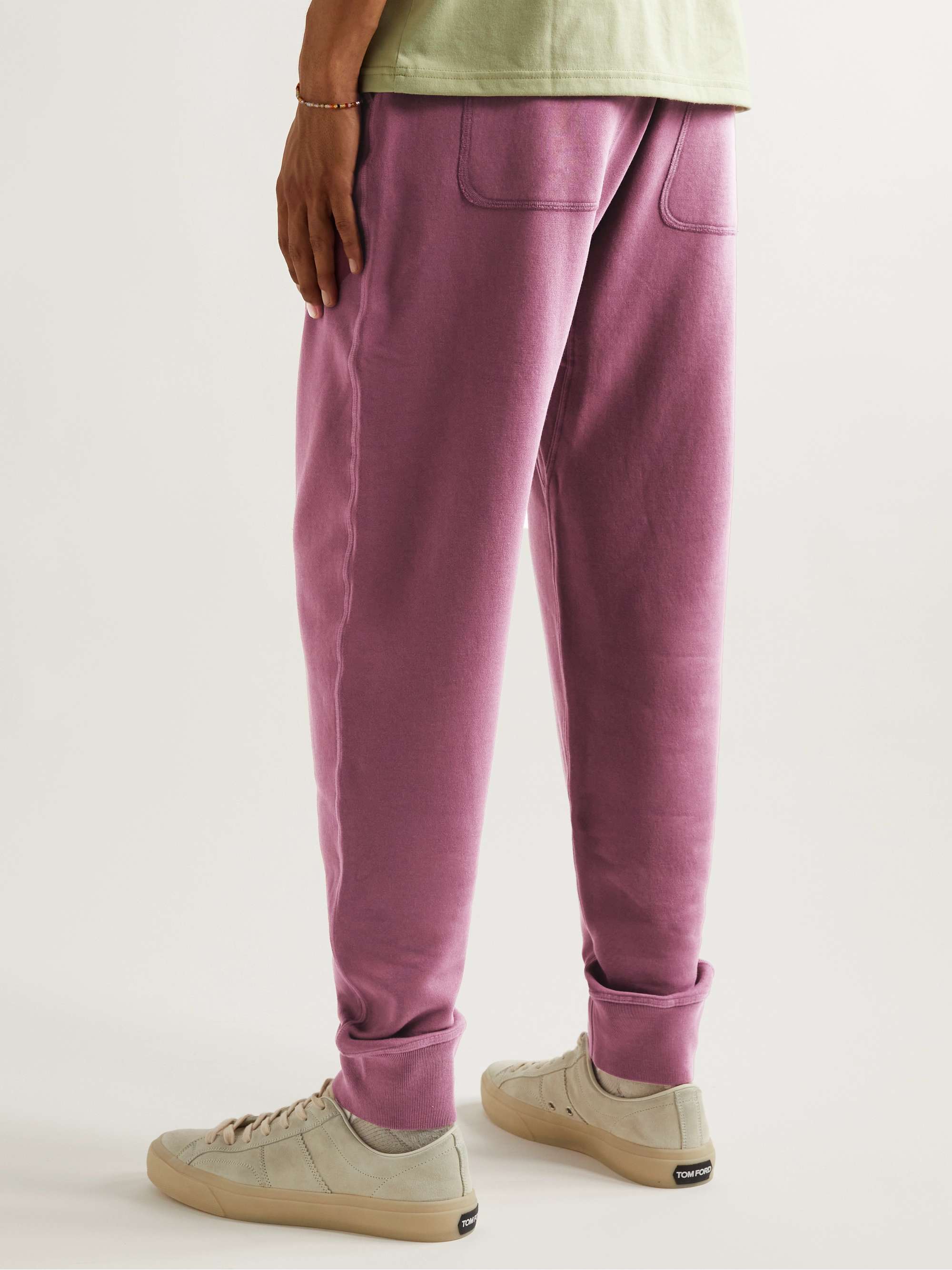 TOM FORD Tapered Garment-Dyed Cotton-Jersey Sweatpants