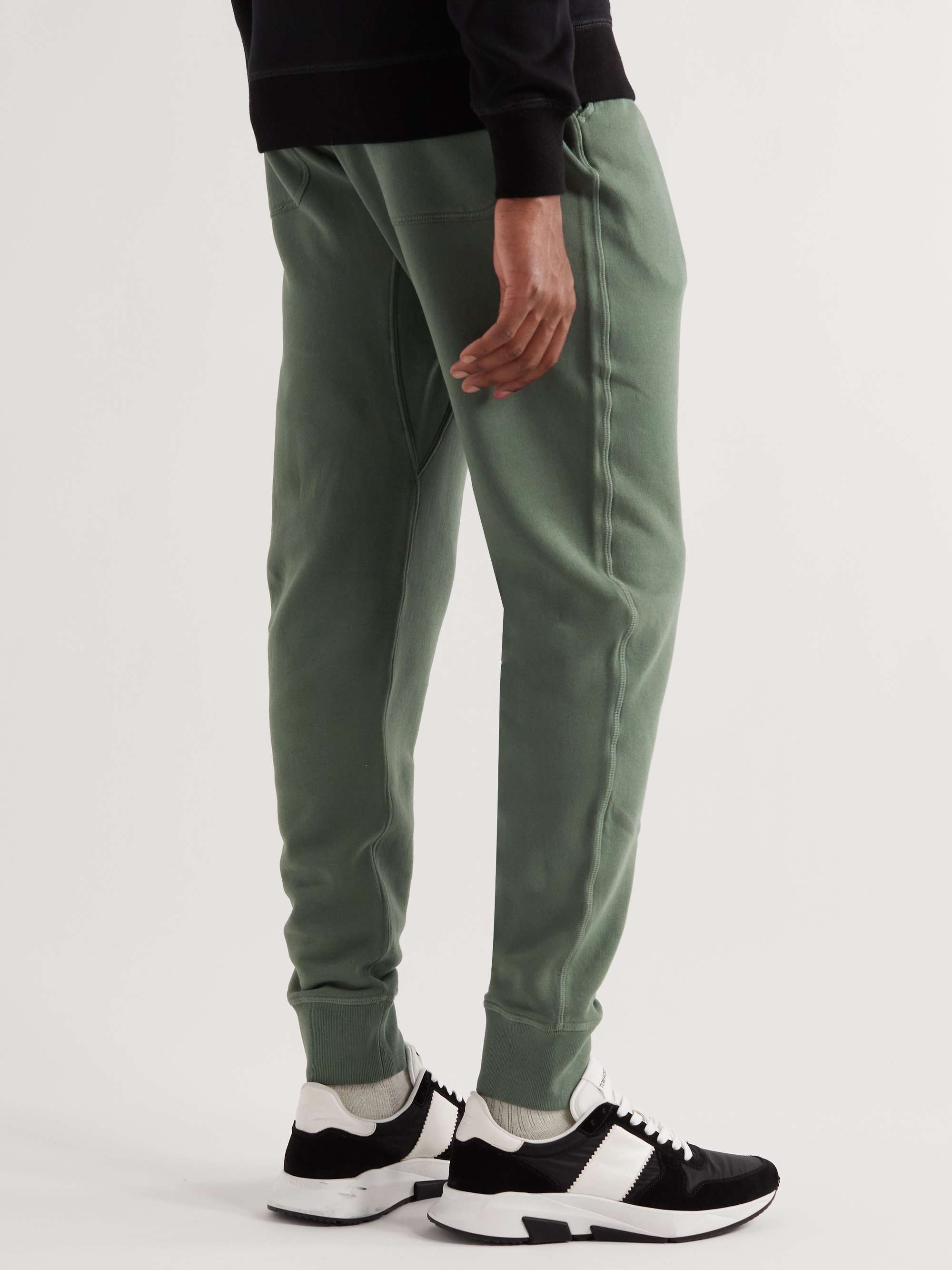 TOM FORD Tapered Garment-Dyed Cotton-Jersey Sweatpants