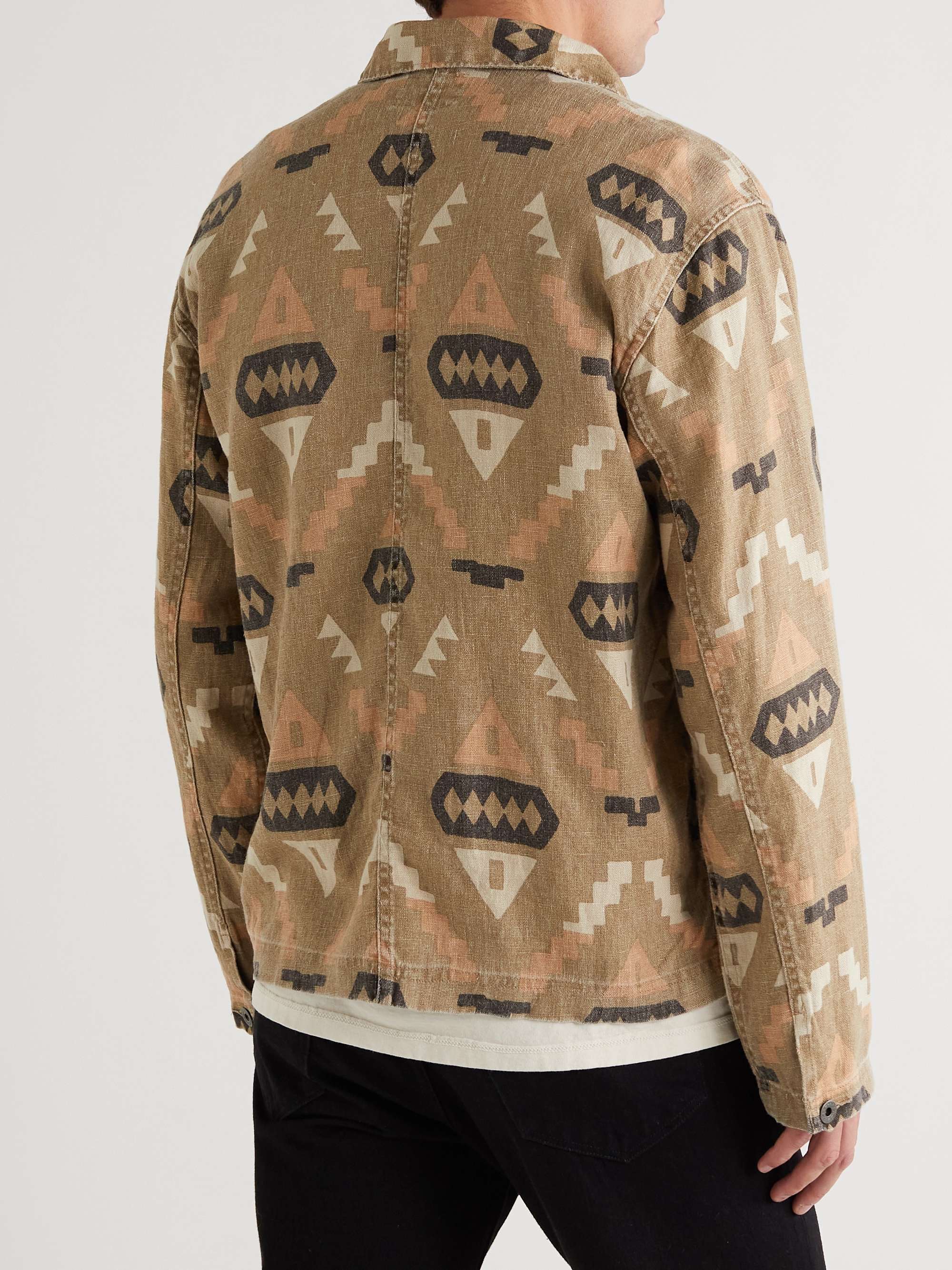 Oakham Printed Linen Shirt Jacket