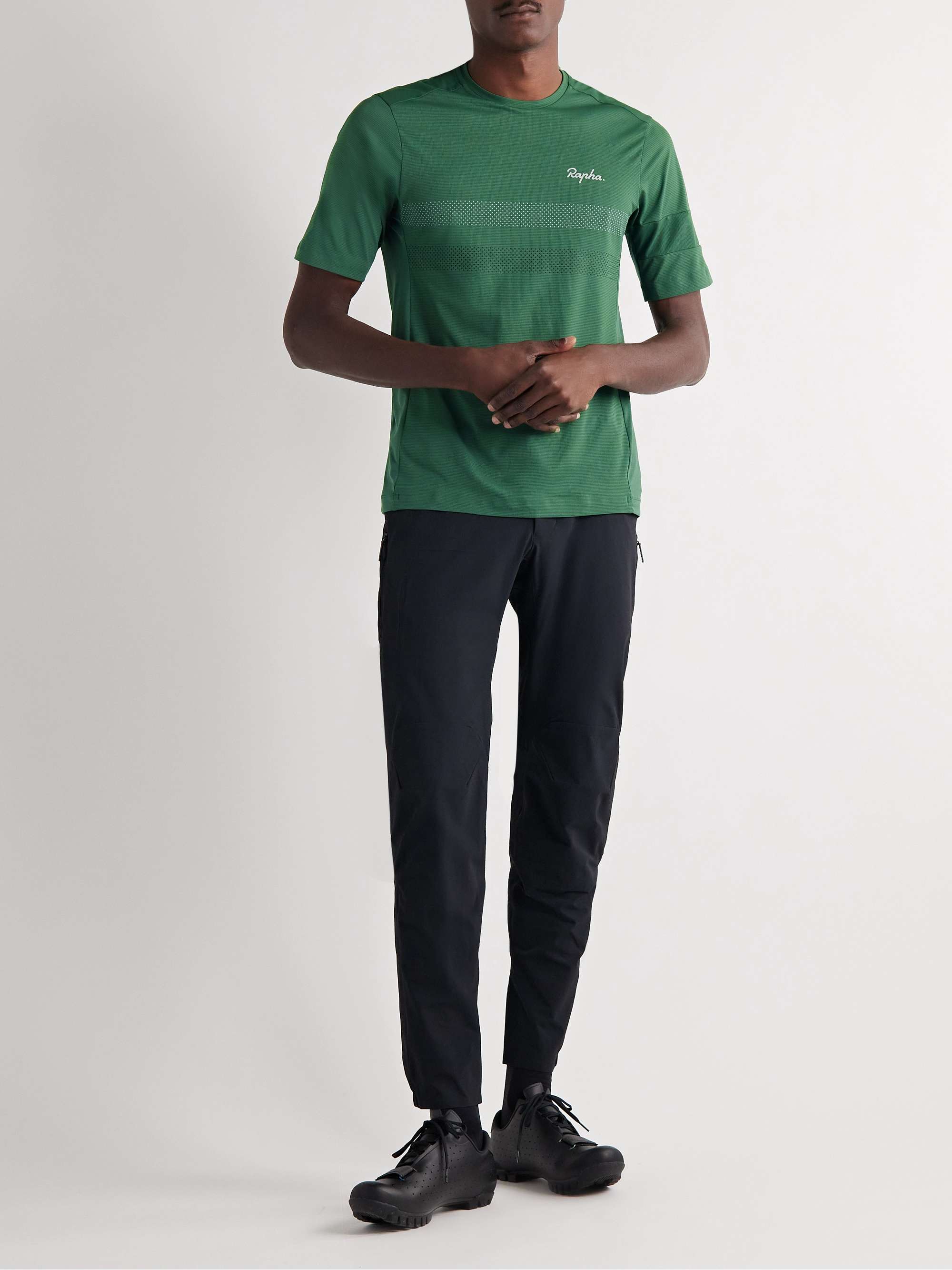 RAPHA Explore Technical Striped Stretch-Mesh T-Shirt