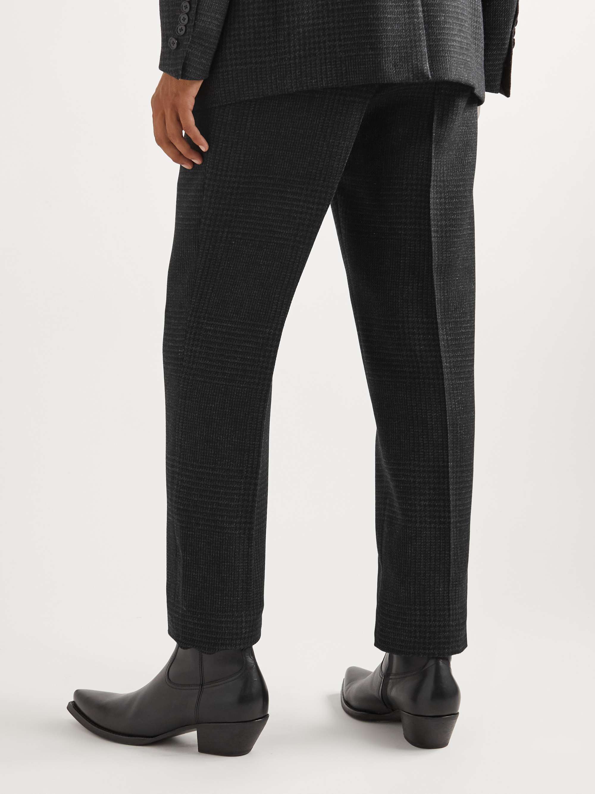 TOM FORD Cooper Straight-Leg Checked Wool, Mohair and Cashmere-Blend Suit Trousers