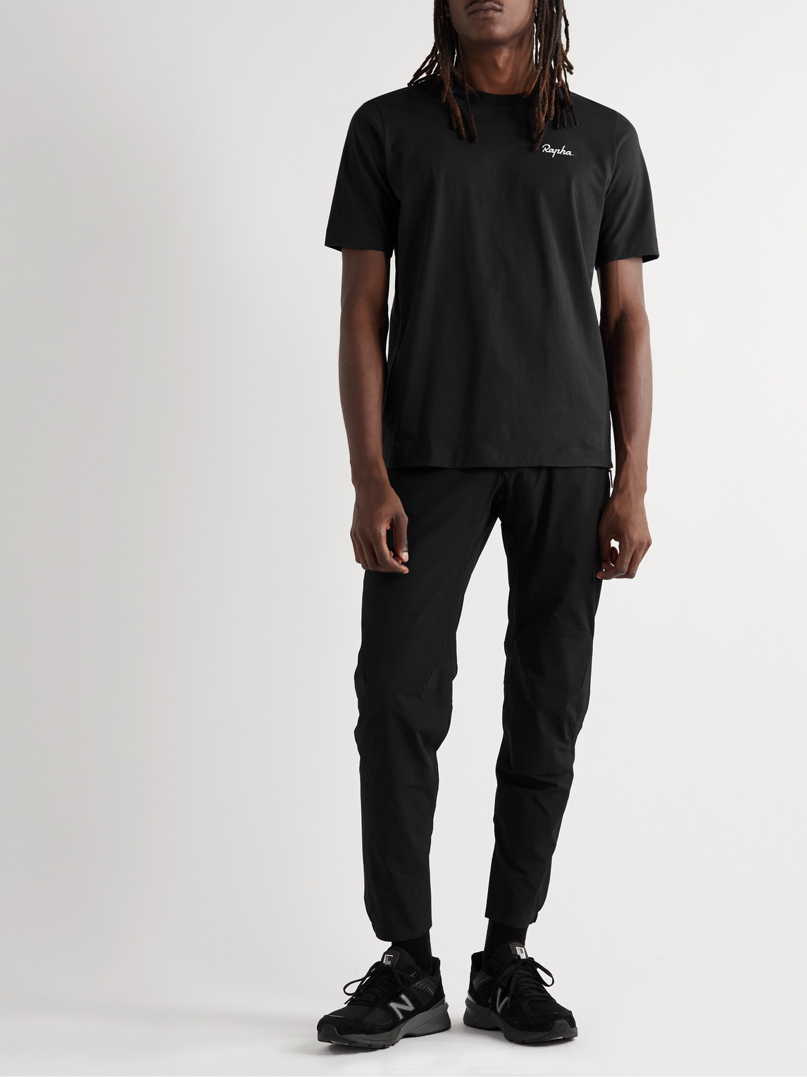 Shop Rapha Logo-embroidered Cotton-jersey T-shirt In Black