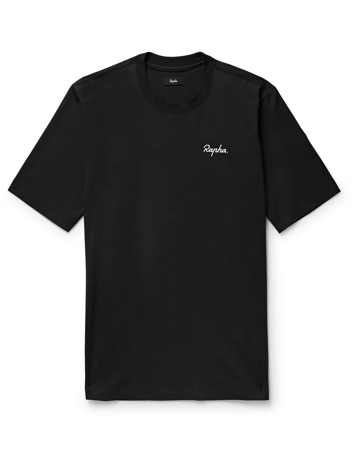 Shop Rapha Logo-embroidered Cotton-jersey T-shirt In Black