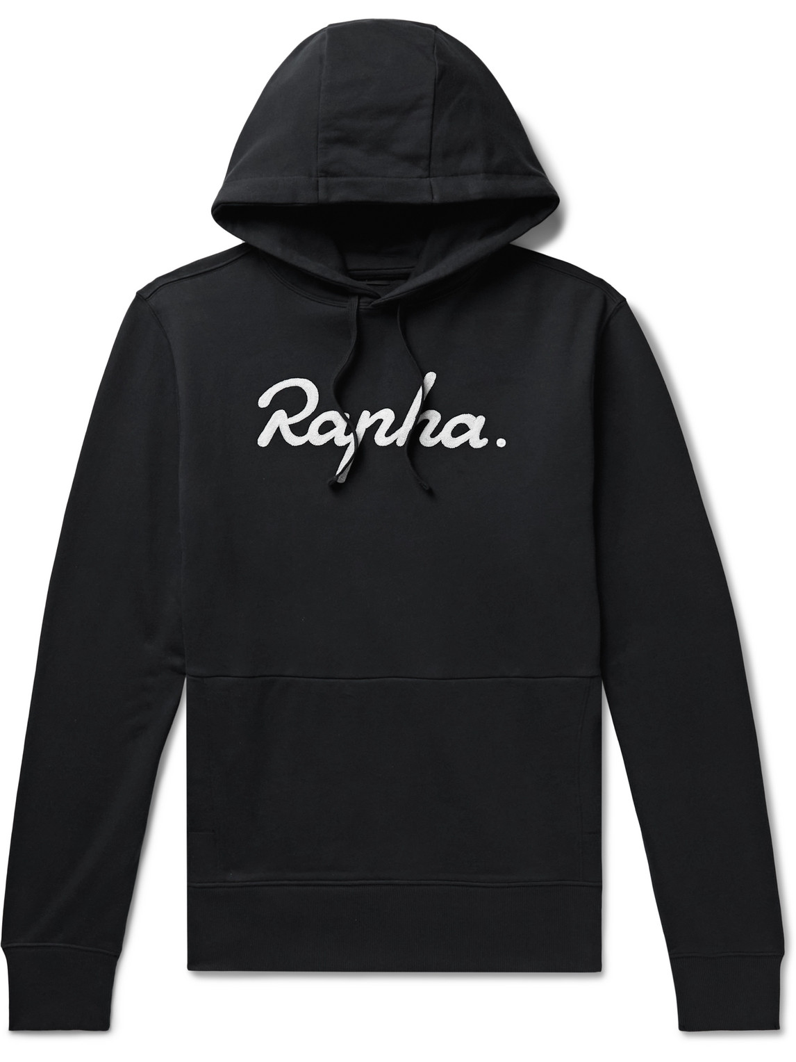 Rapha Logo-embroidered Cotton-jersey Hoodie In Black
