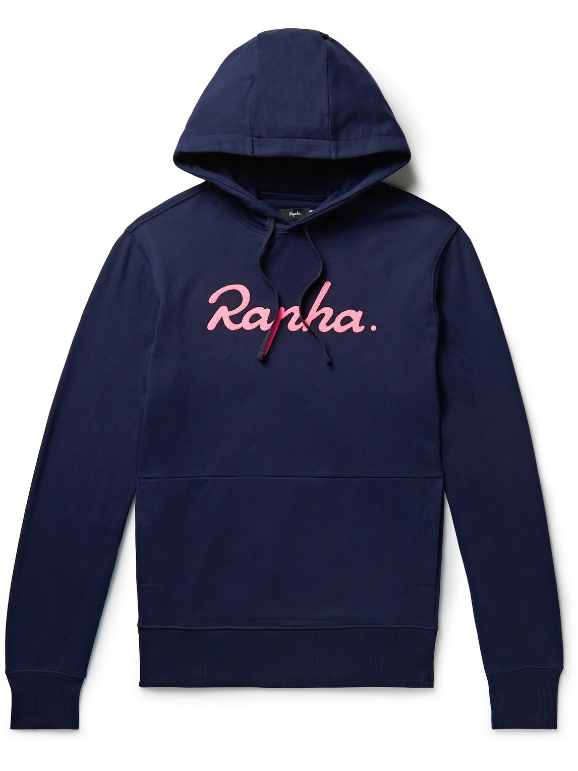 Shop Rapha Logo-embroidered Organic Cotton-jersey Hoodie In Blue