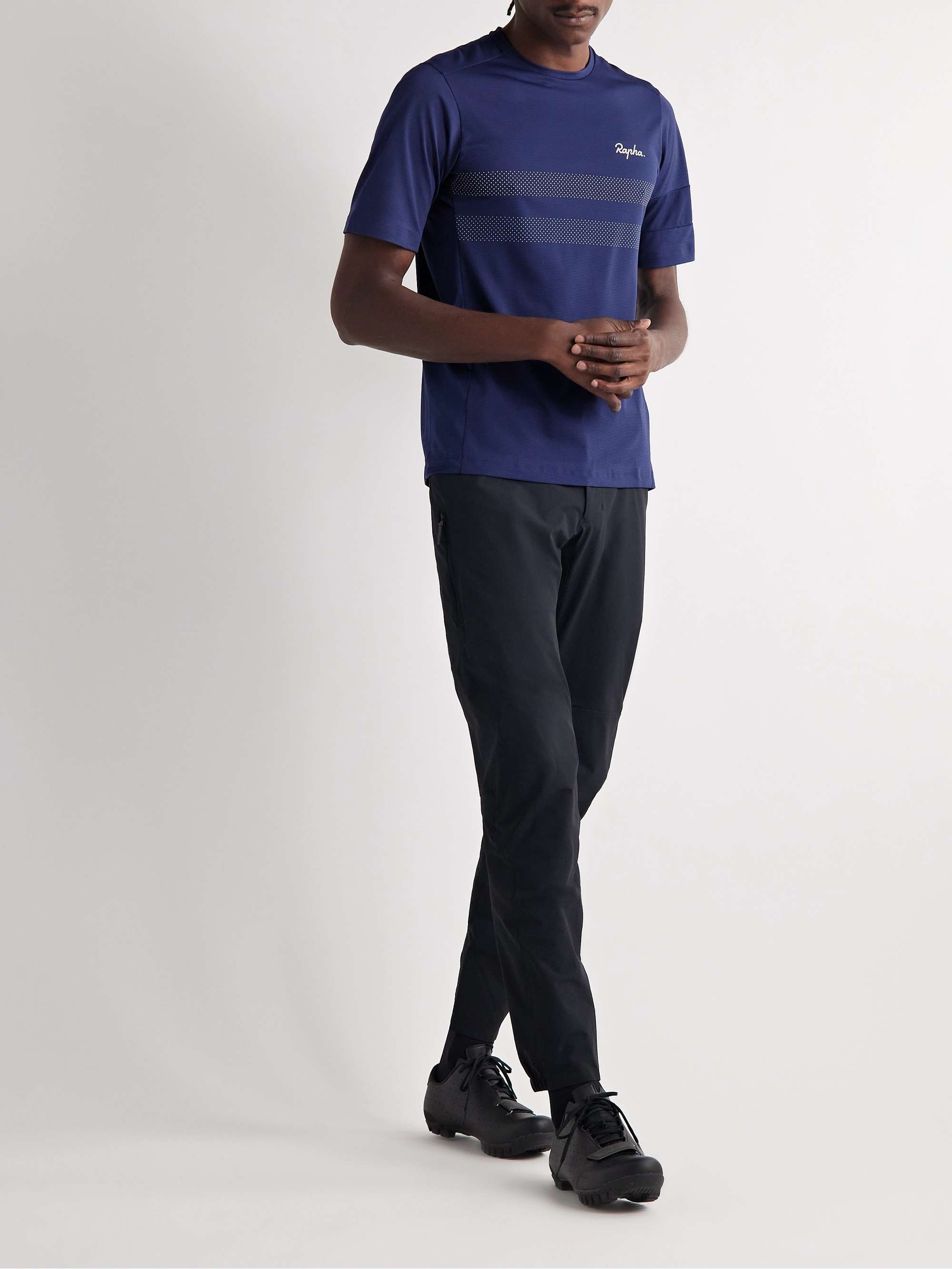 RAPHA Explore Technical Striped Stretch-Mesh T-Shirt