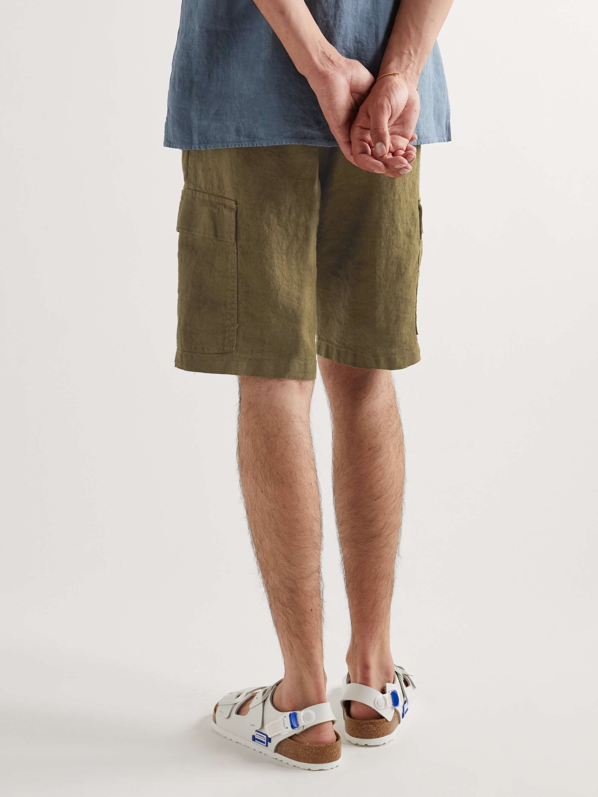 NN07 Armi Straight-Leg Linen Cargo Shorts