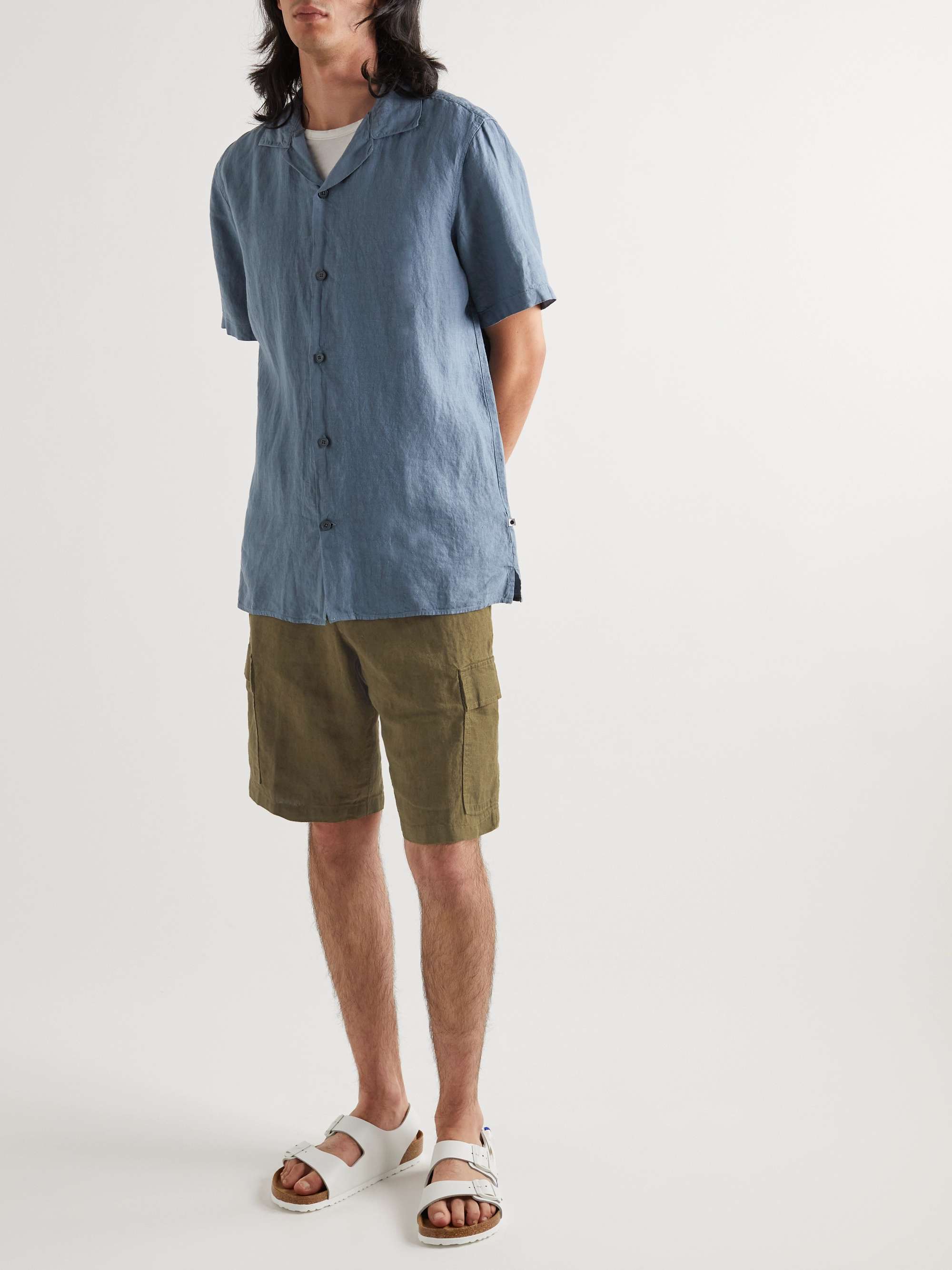 NN07 Armi Straight-Leg Linen Cargo Shorts