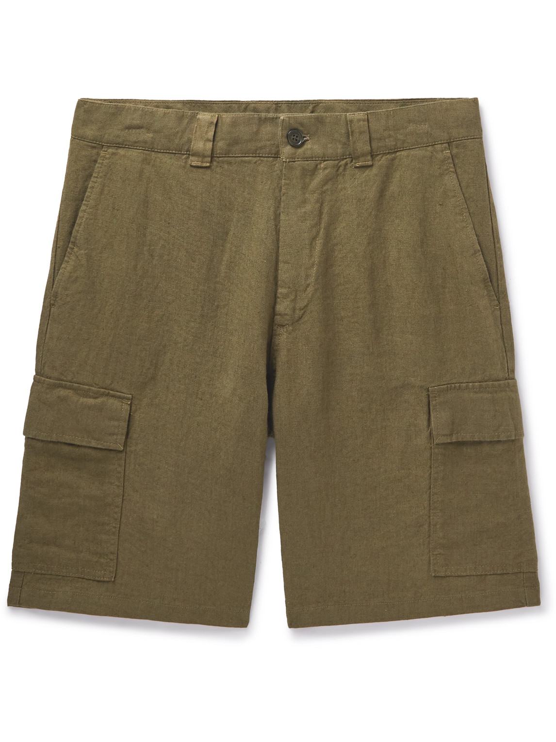 NN07 - Armi Straight-Leg Linen Cargo Shorts - Men - Green - UK/US 28