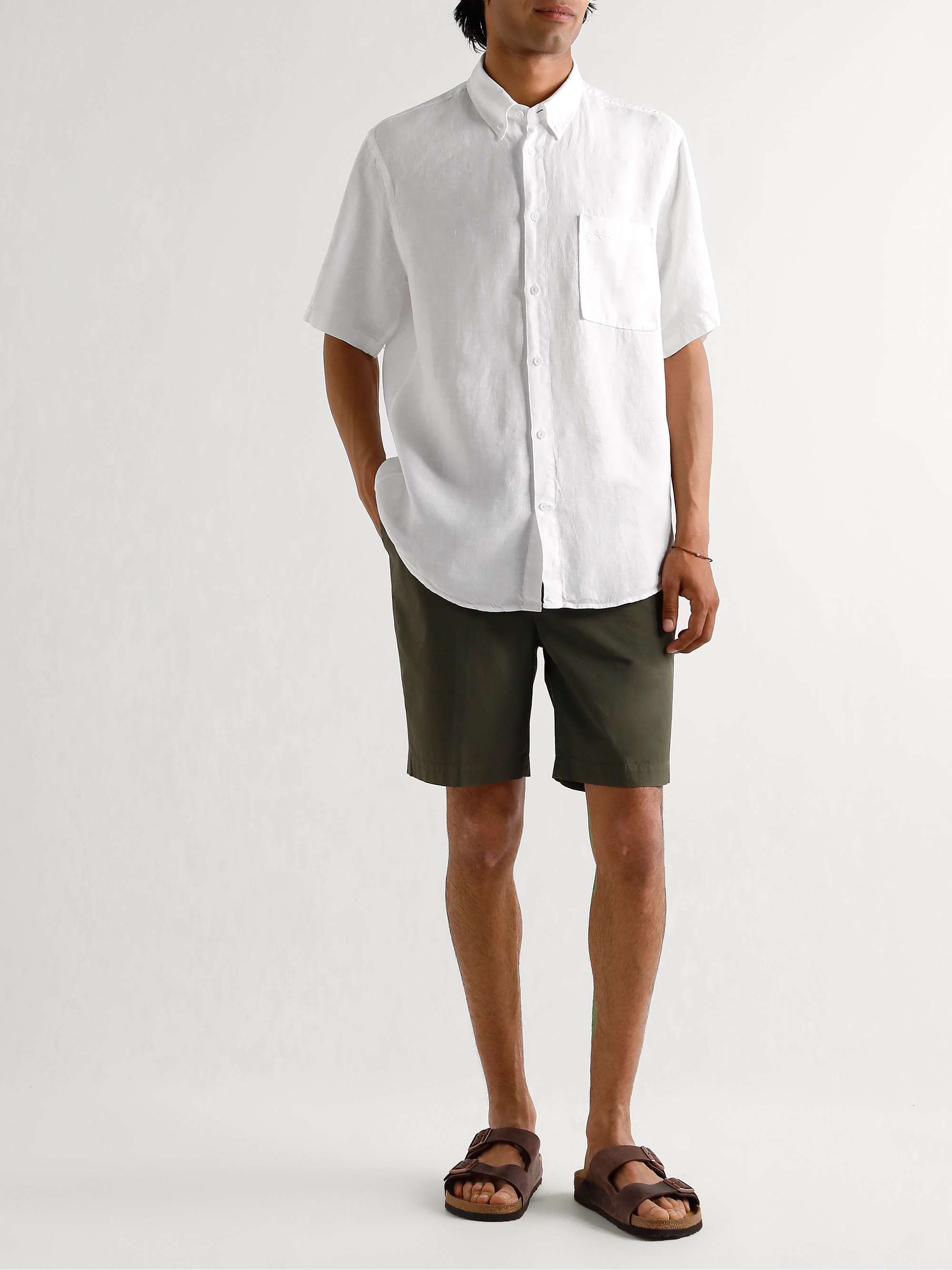 NN07 Arne Button-Down Collar Linen Shirt