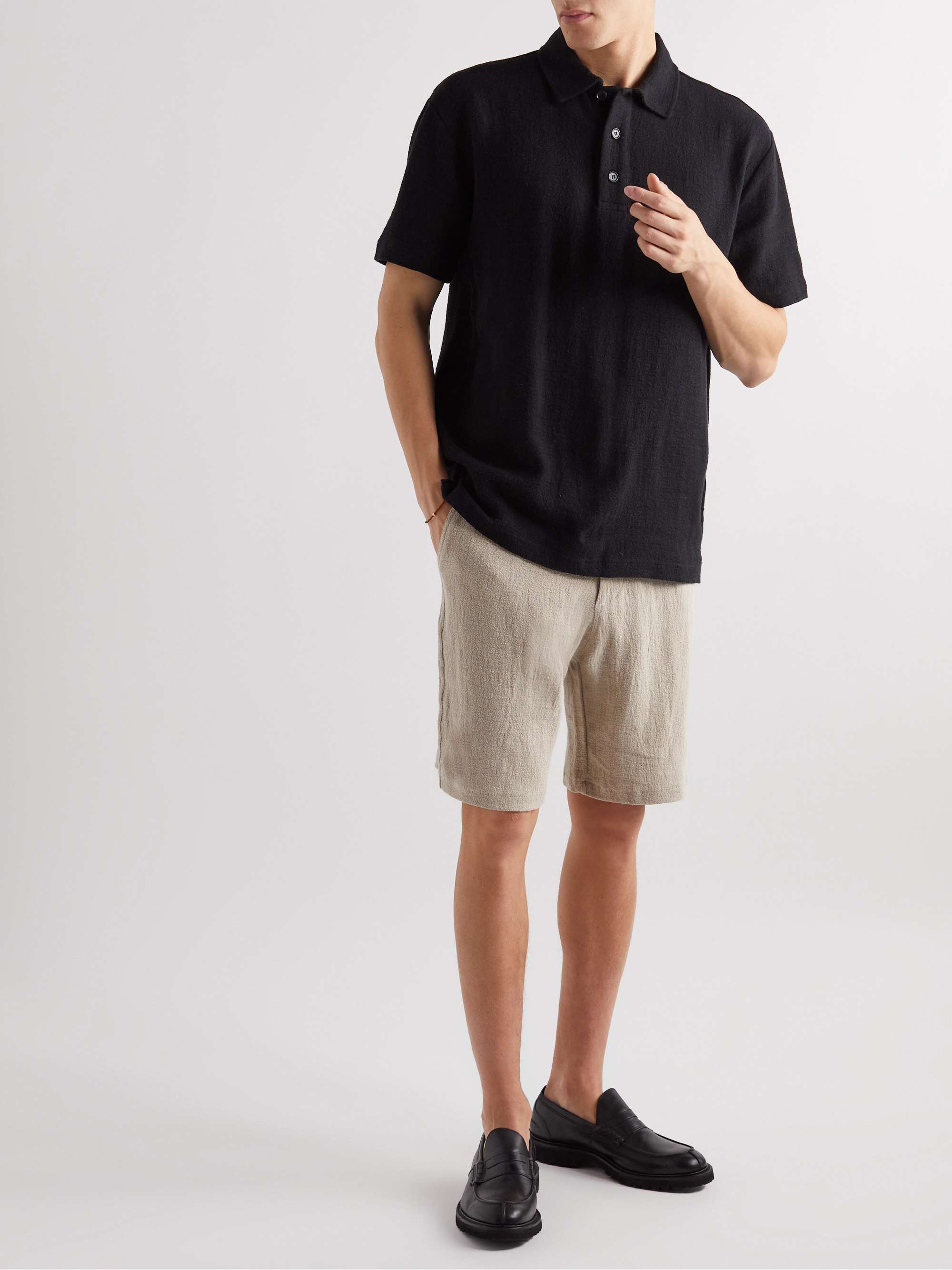 NN07 Jerry Straight-Leg Linen-Gauze Drawstring Shorts for Men | MR PORTER