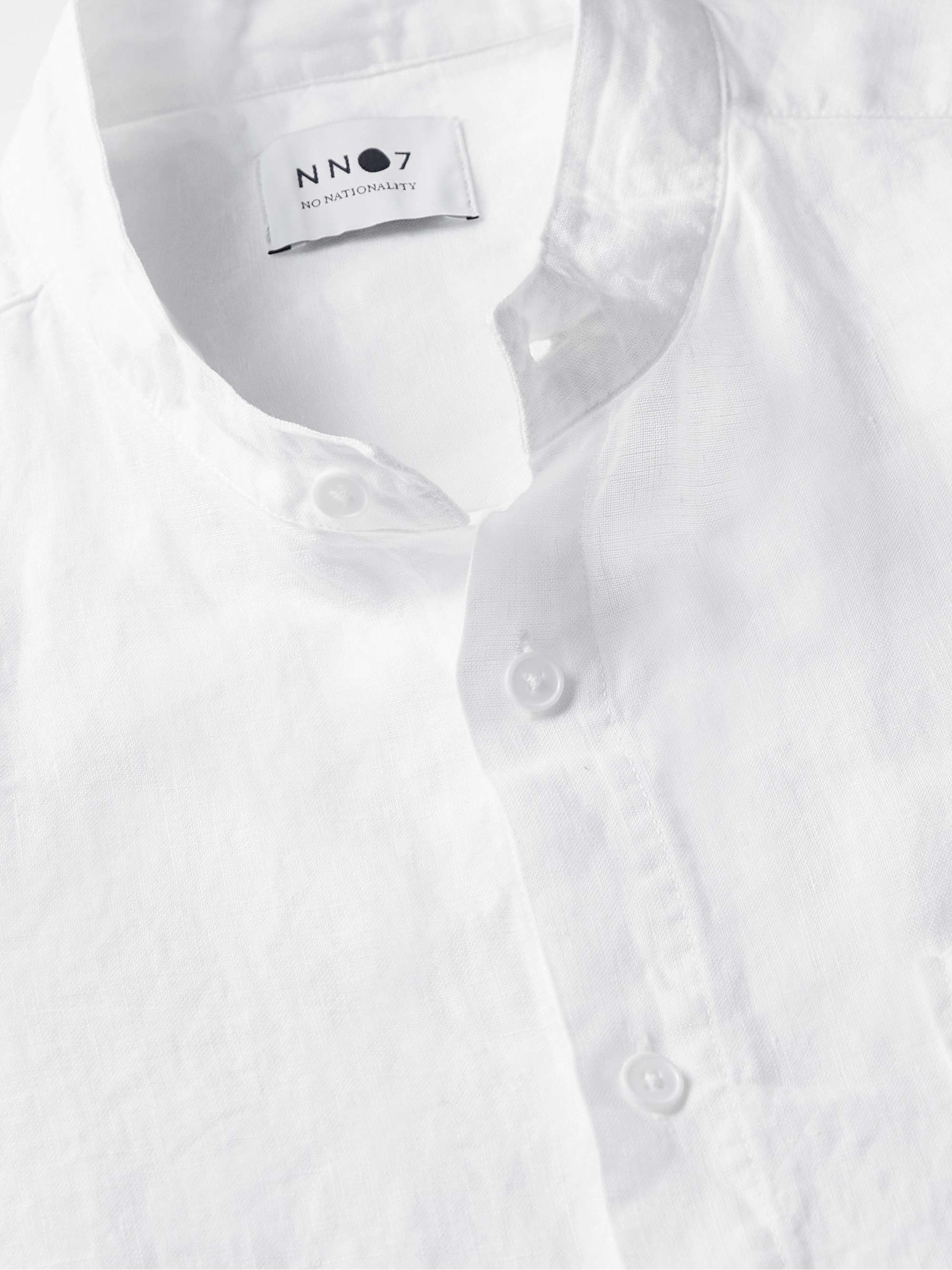 NN07 Eddie Grandad-Collar Linen Shirt