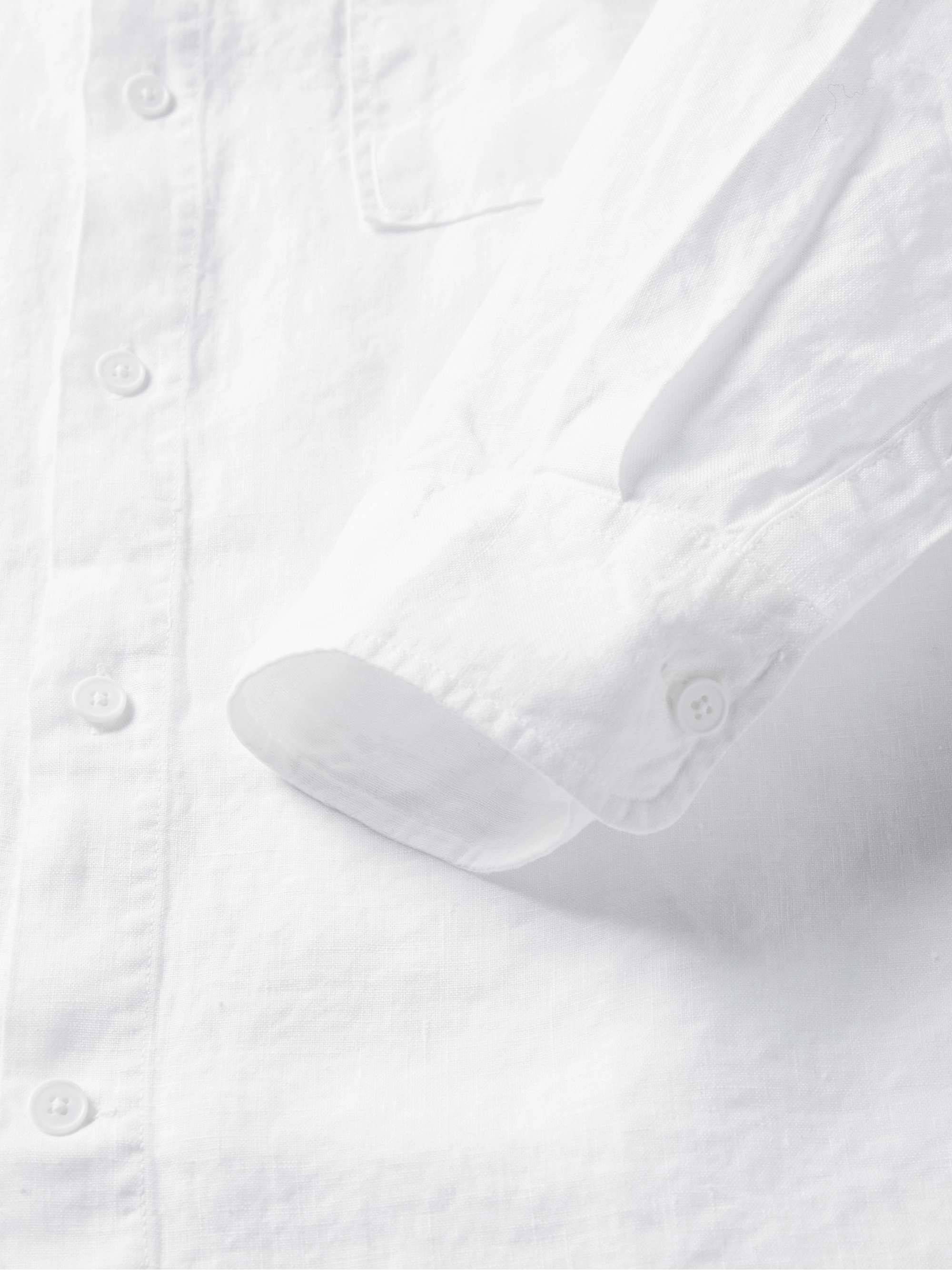NN07 Eddie Grandad-Collar Linen Shirt