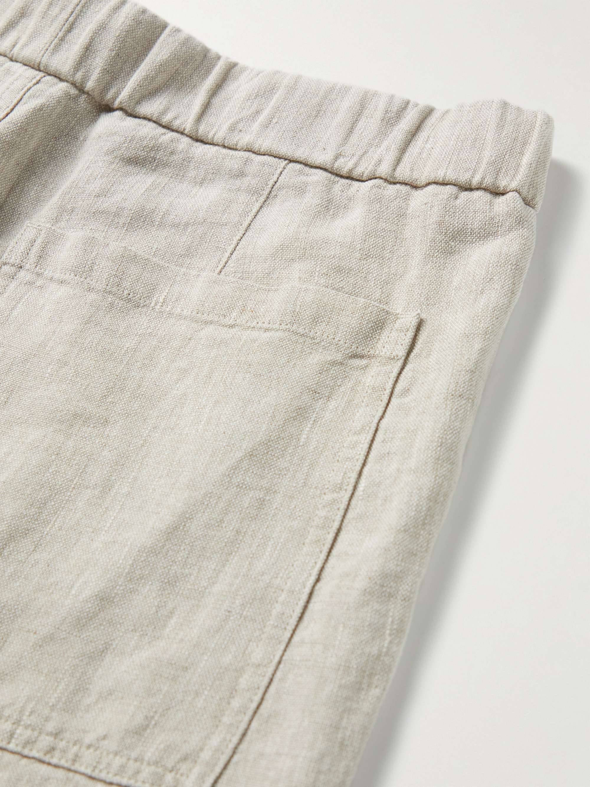 NN07 Keith Straight-Leg Linen Drawstring Trousers