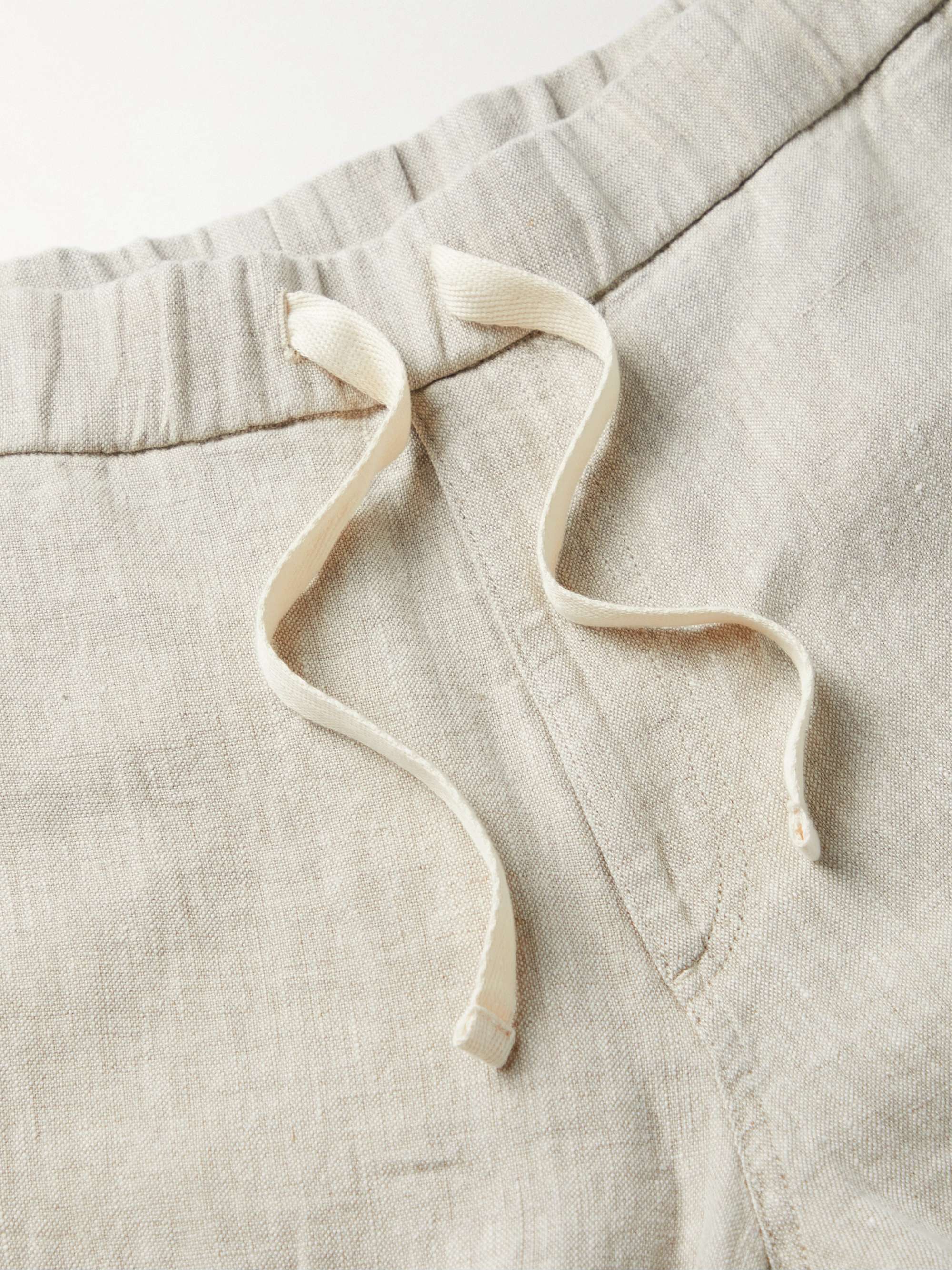 NN07 Keith Straight-Leg Linen Drawstring Trousers