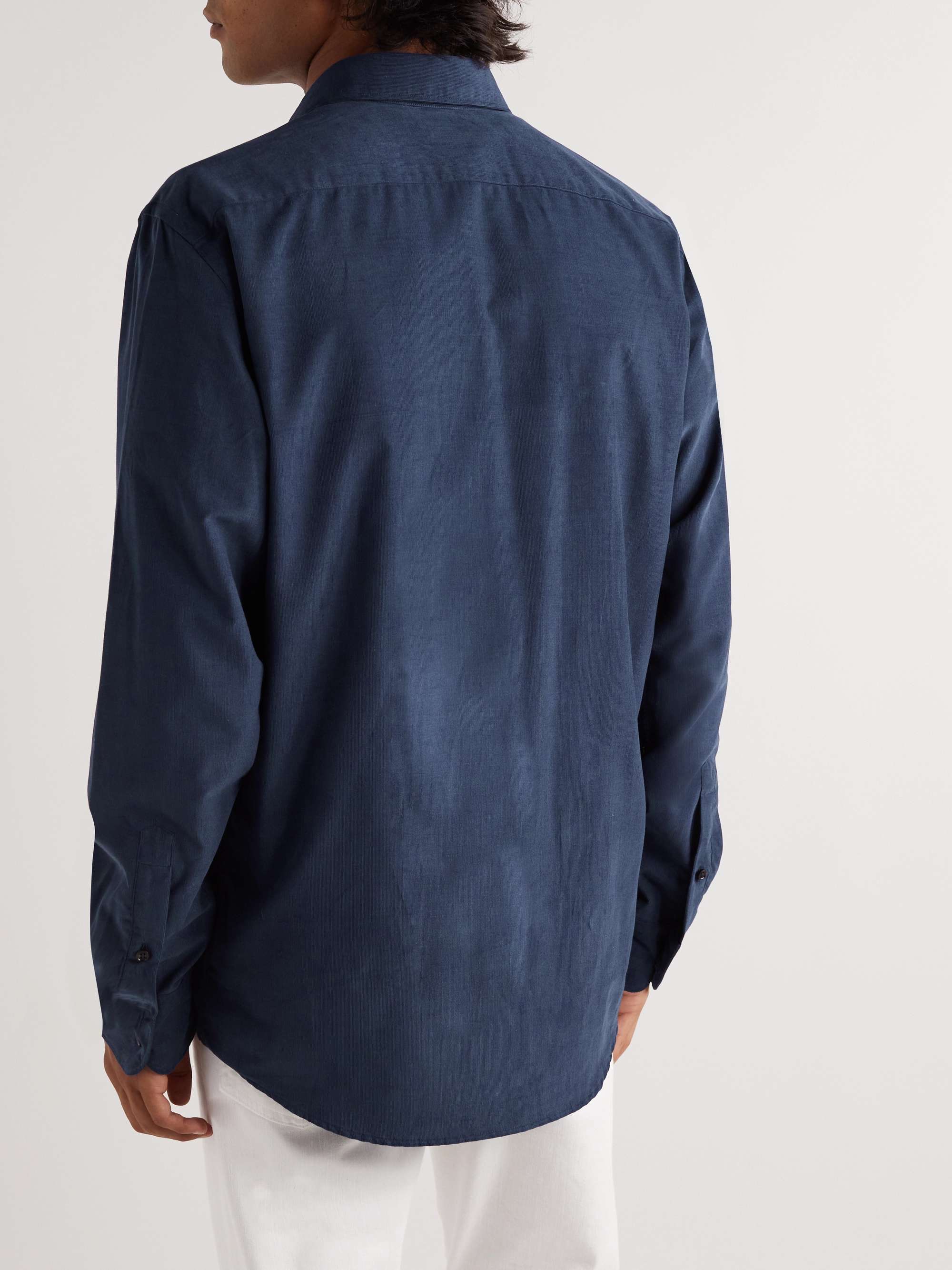 ZEGNA Cutaway-Collar Cotton-Corduroy Shirt for Men | MR PORTER