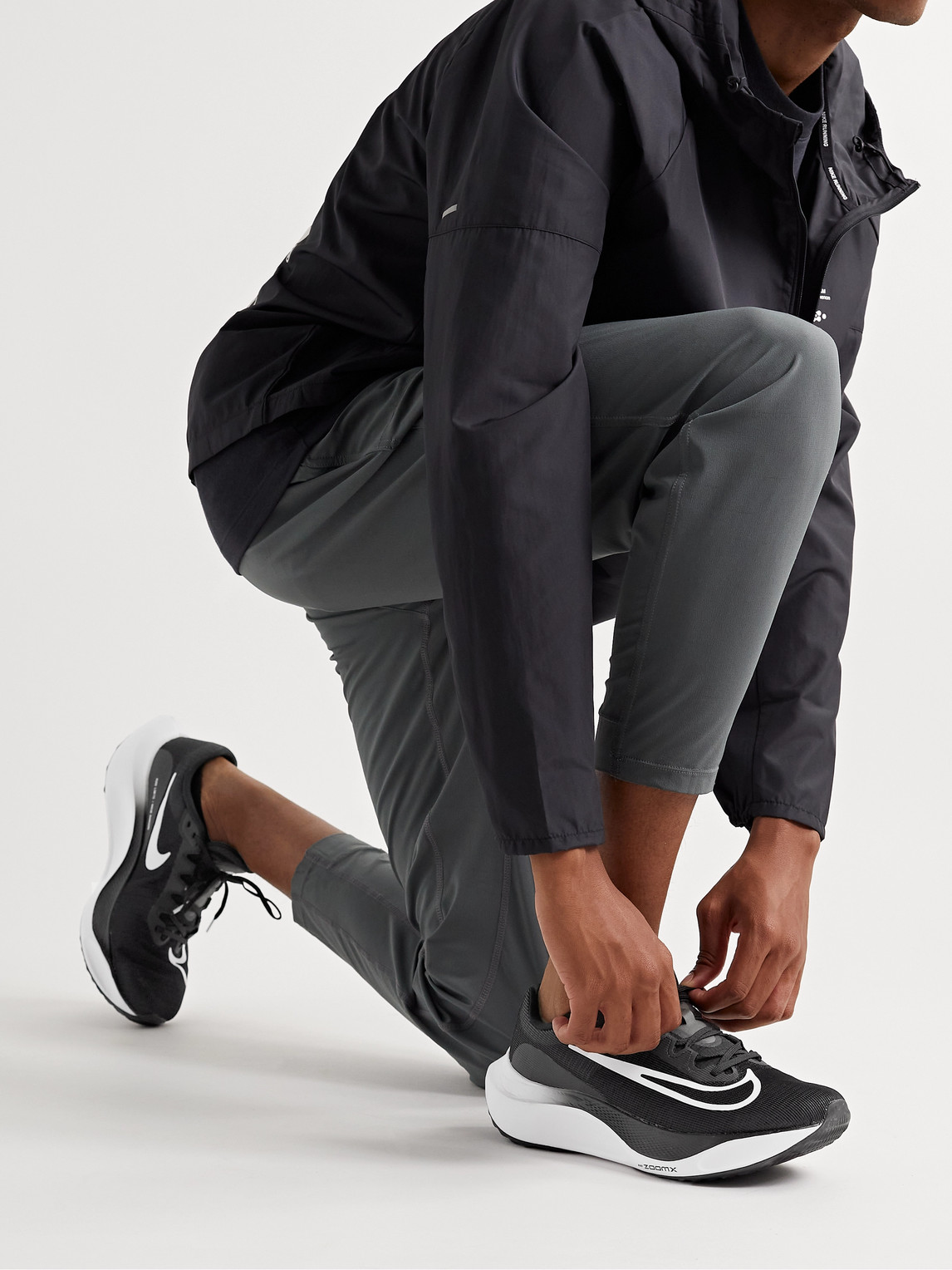 Shop Nike Zoom Fly 5 Rubber-trimmed Mesh Sneakers In Black