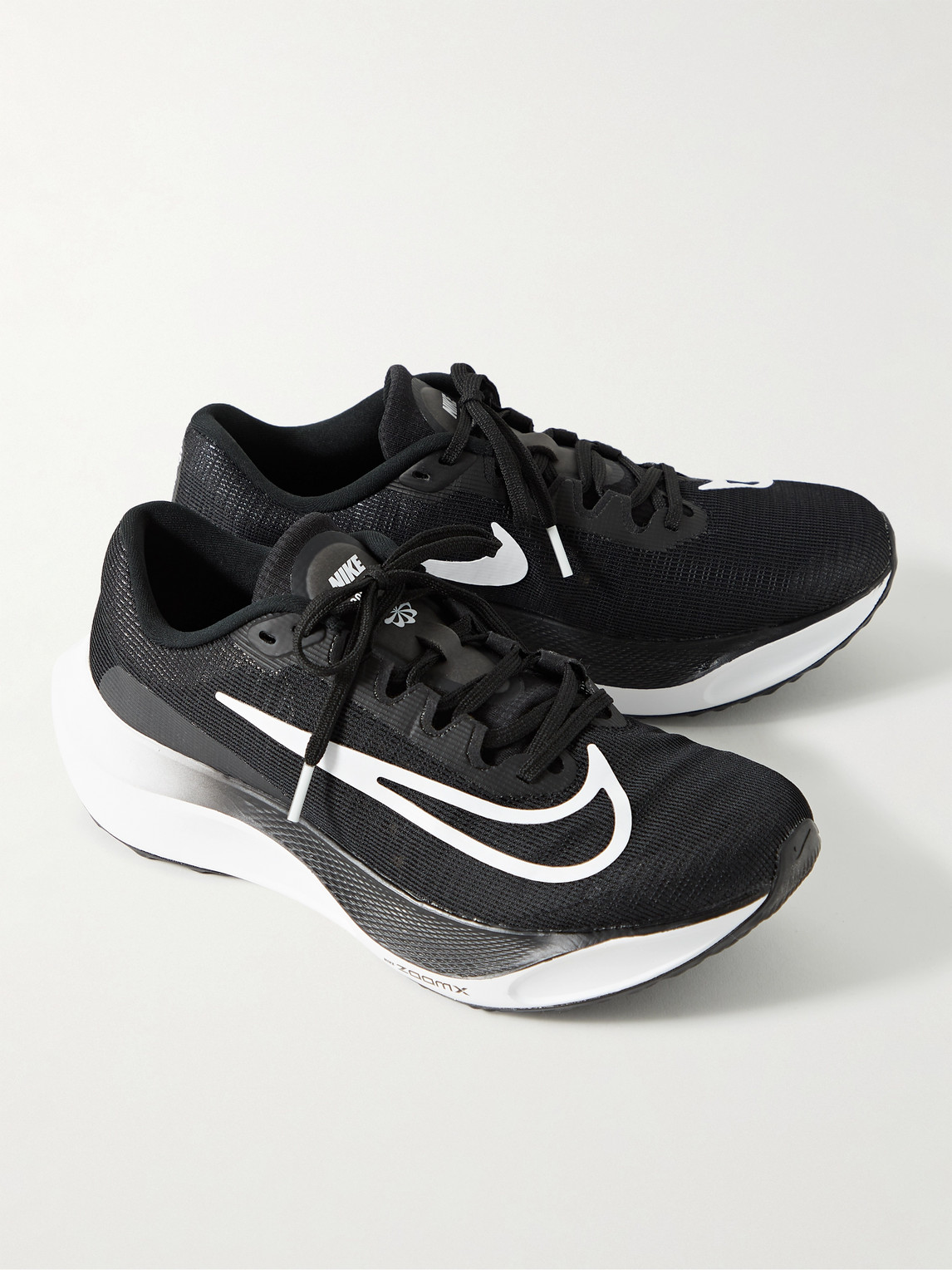 Shop Nike Zoom Fly 5 Rubber-trimmed Mesh Sneakers In Black