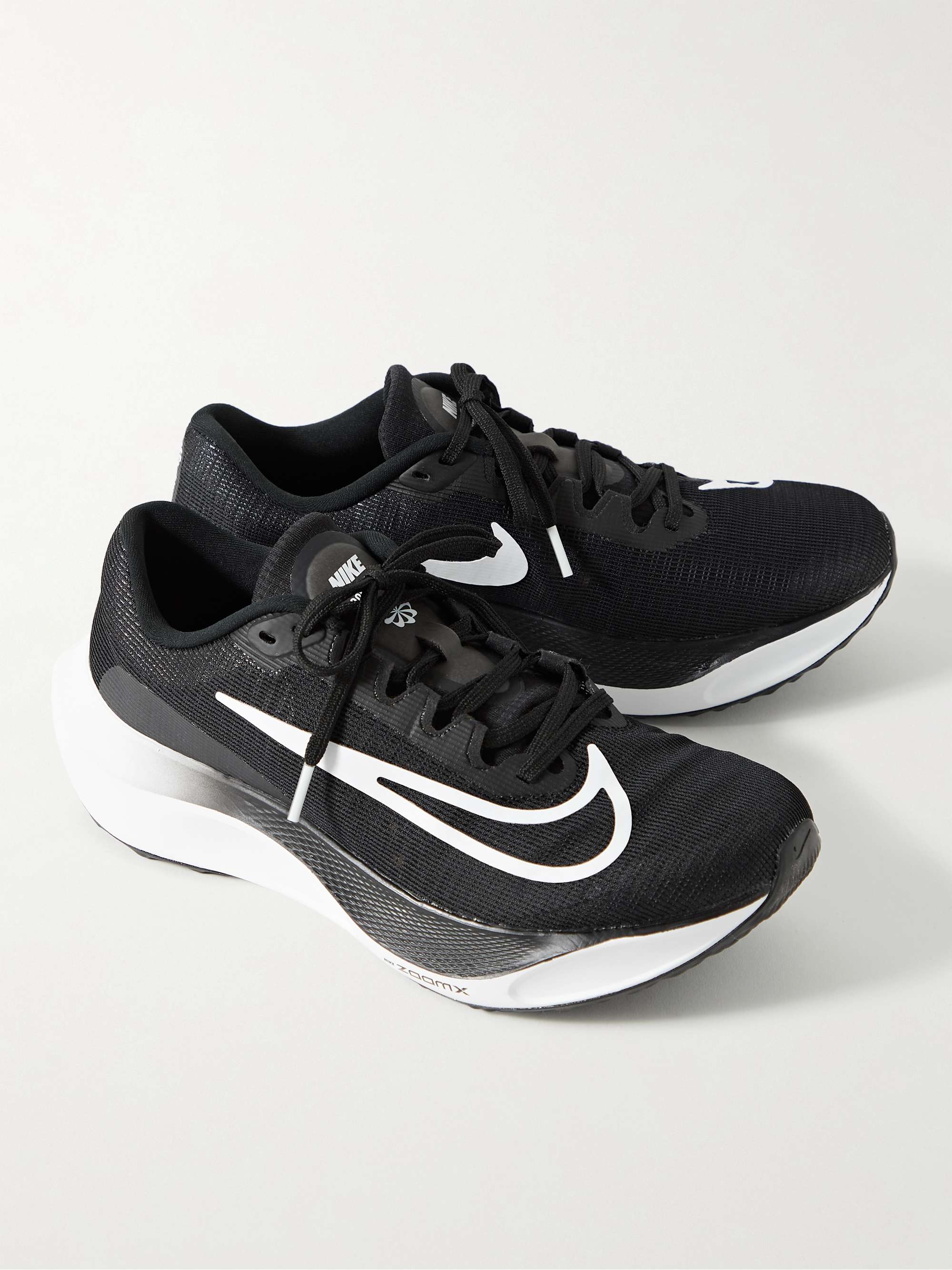 NIKE RUNNING Zoom Fly 5 Rubber-Trimmed Neon Mesh Sneakers