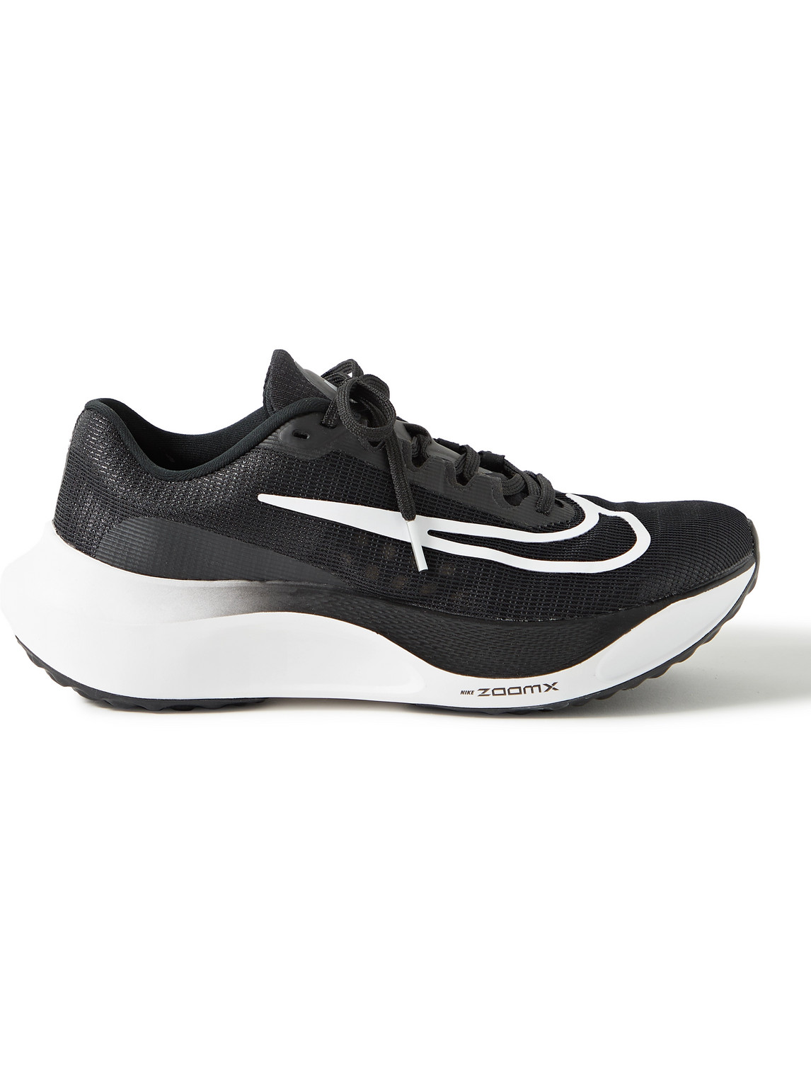 Shop Nike Zoom Fly 5 Rubber-trimmed Mesh Sneakers In Black