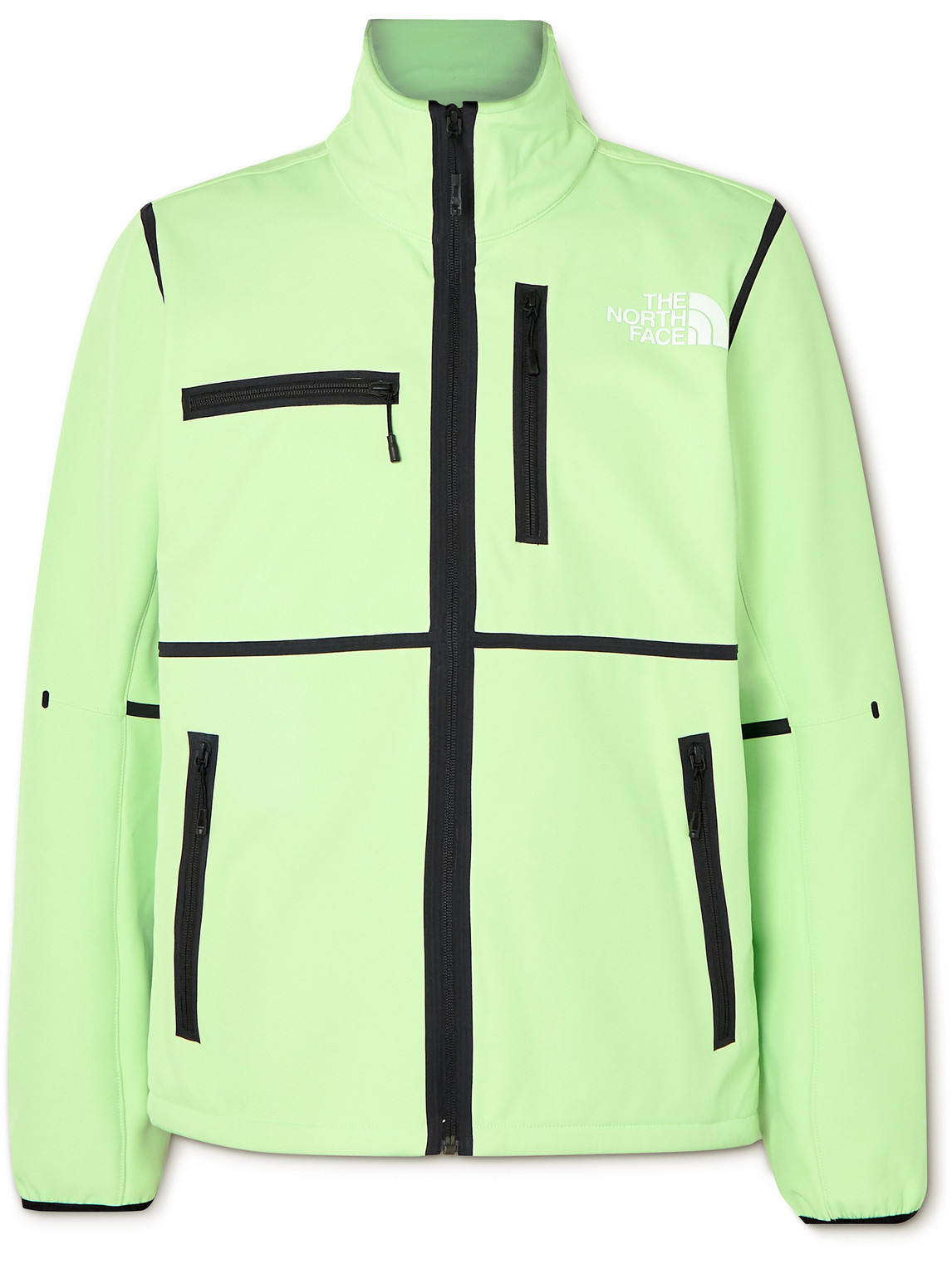 The North Face Chest Logo-print Zipped Jacket In Green